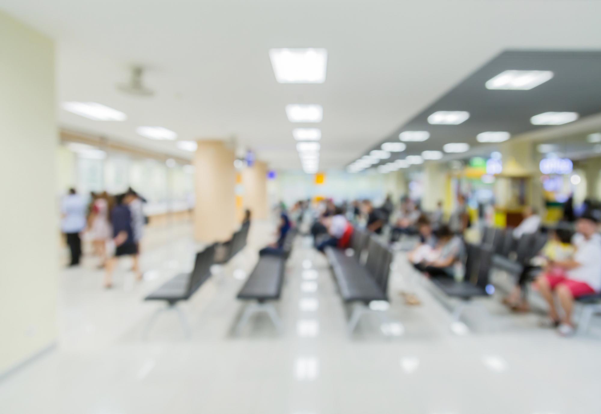 Busy hospital waiting room