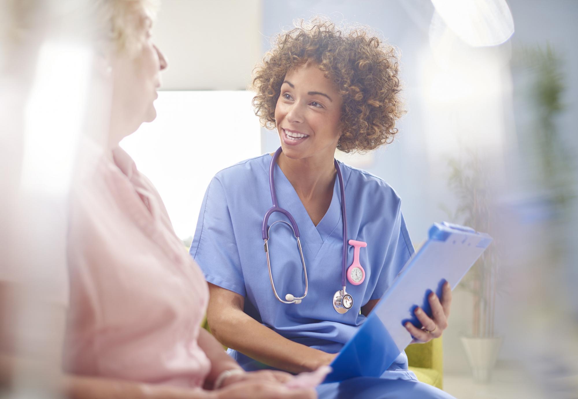 Women consulting patient