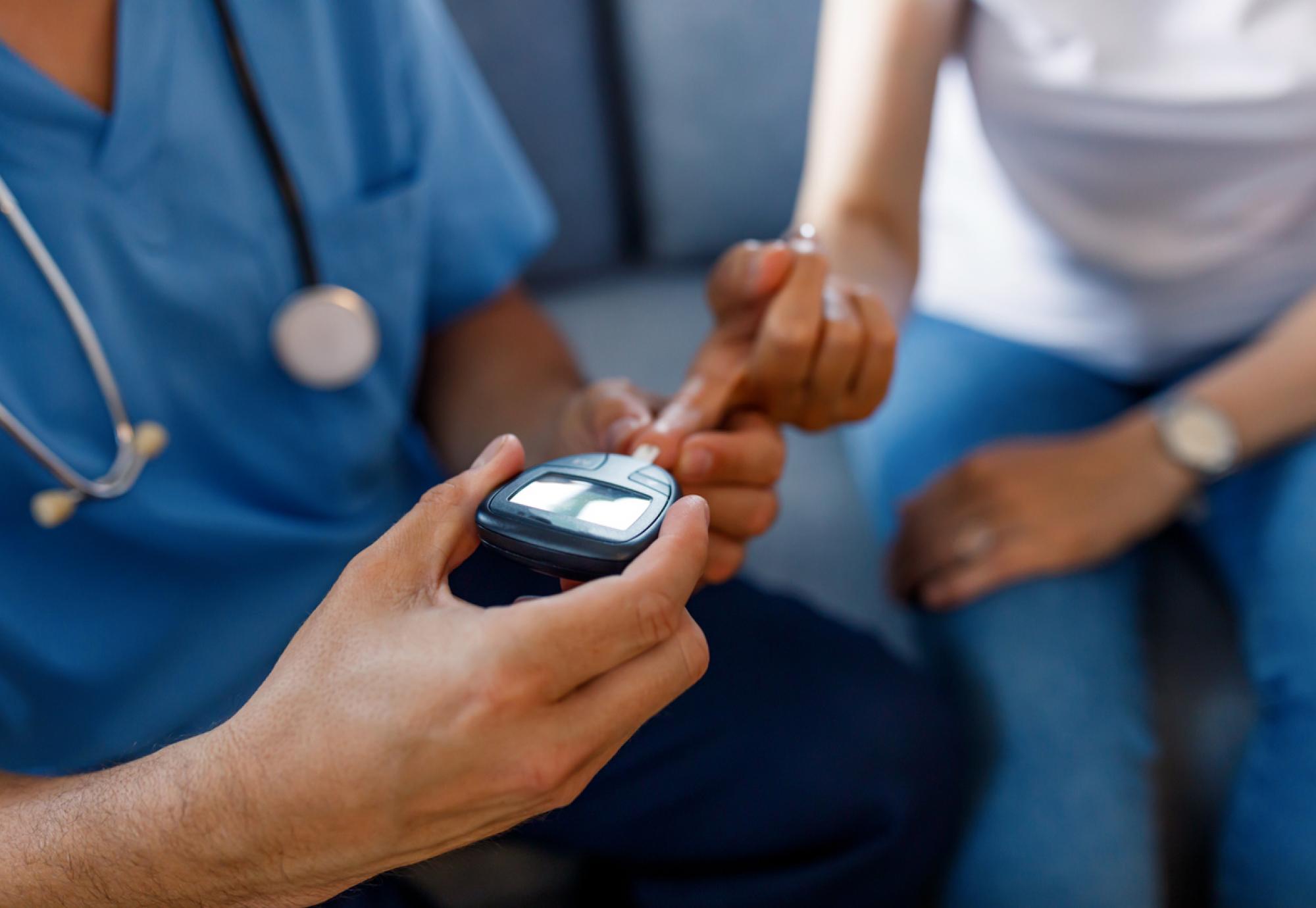 Finger prick test for diabetes