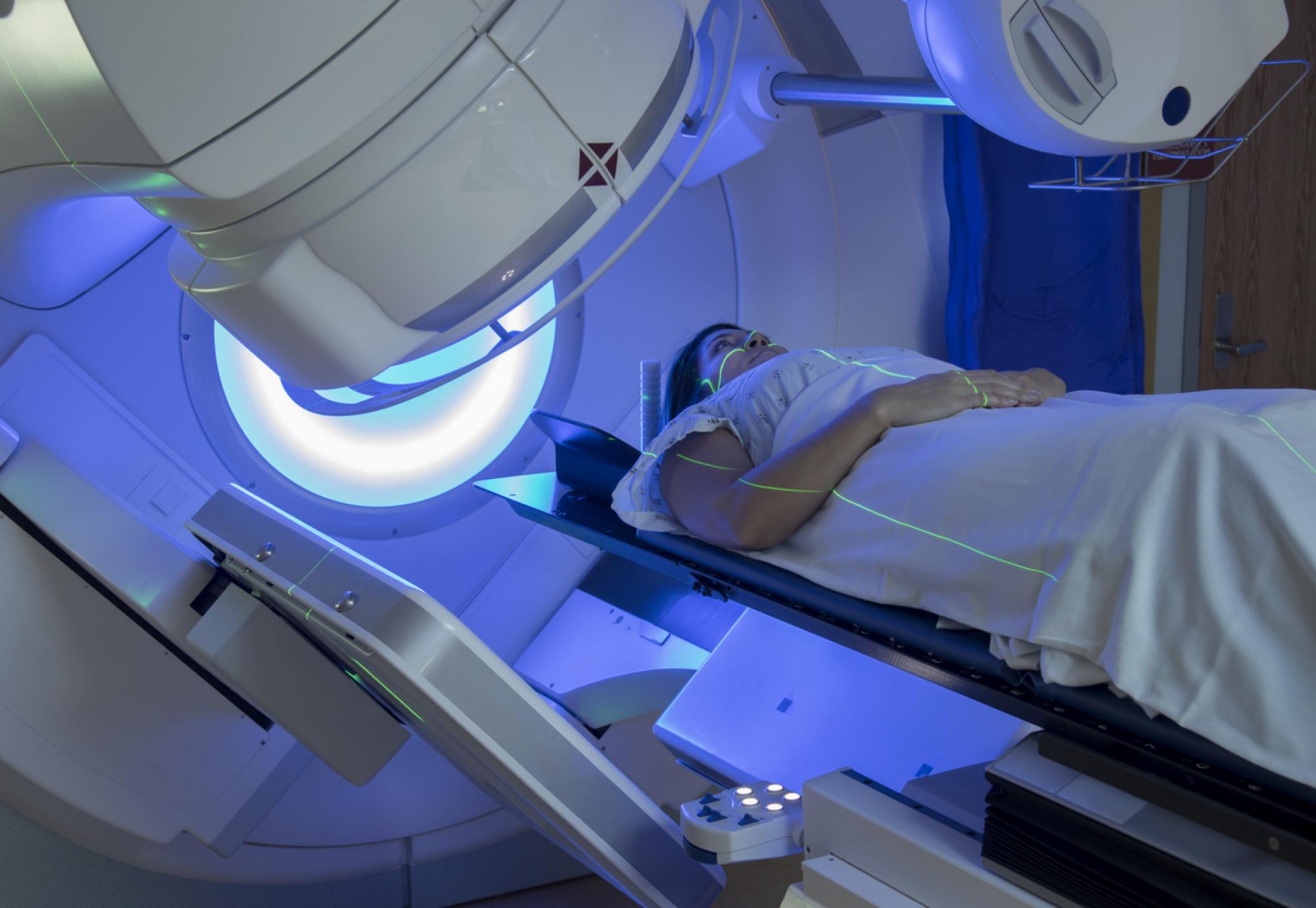 Woman Receiving Radiation Therapy Treatments for Breast Cancer