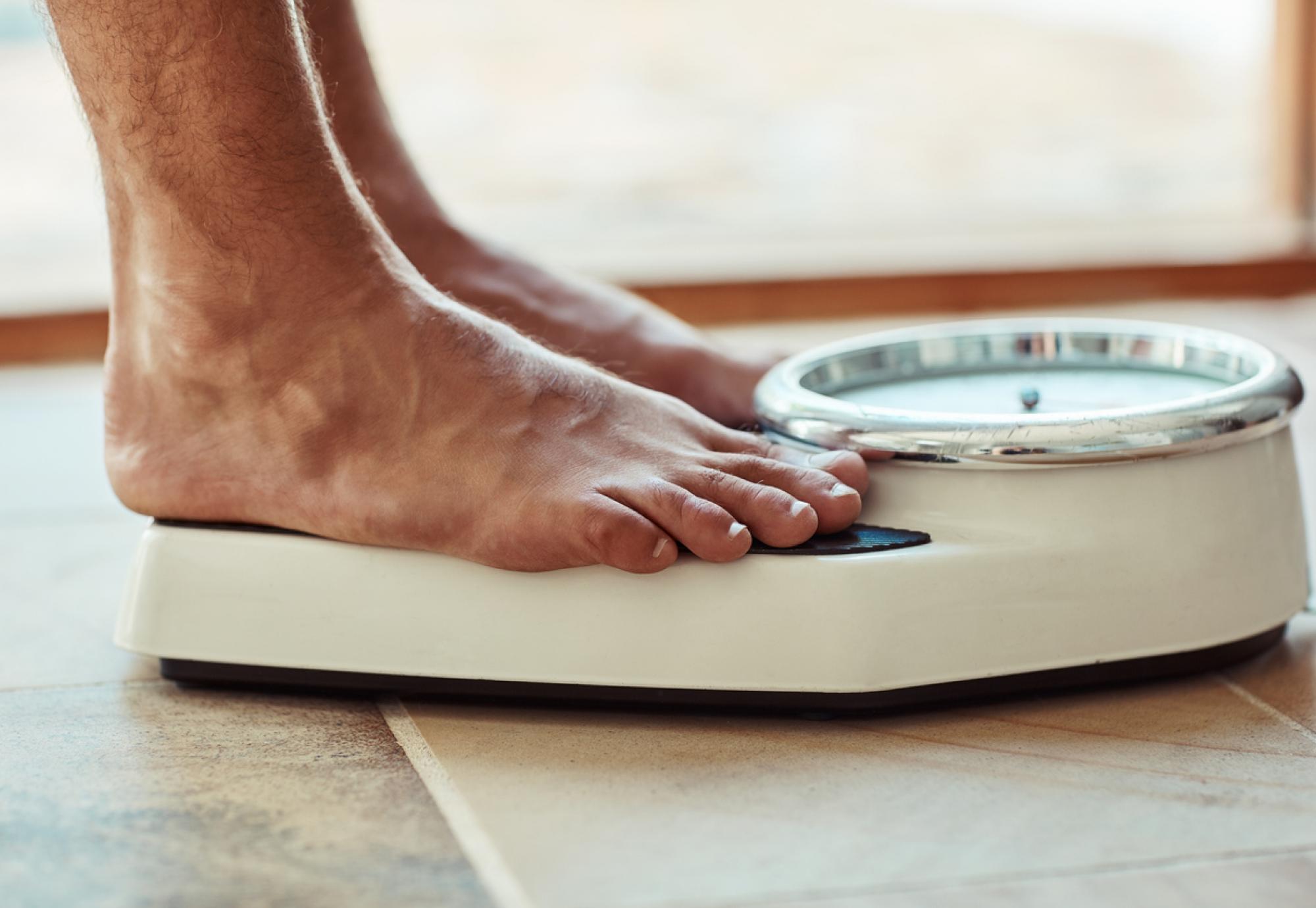 Weight scales depicting weight loss management