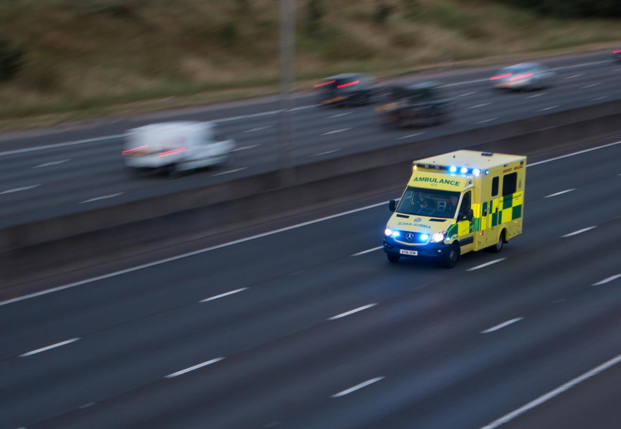 Ambulance responding to an emergency