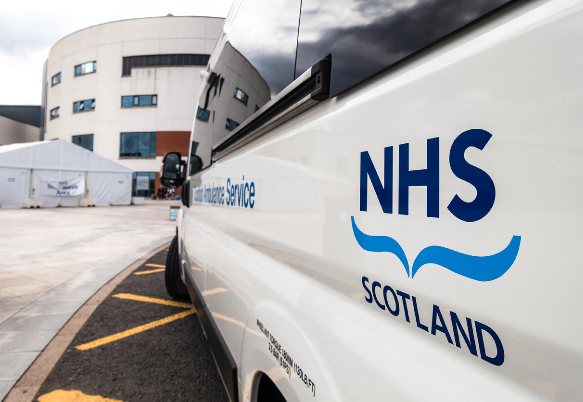 Image of a vehicle with NHS Scotland written on it