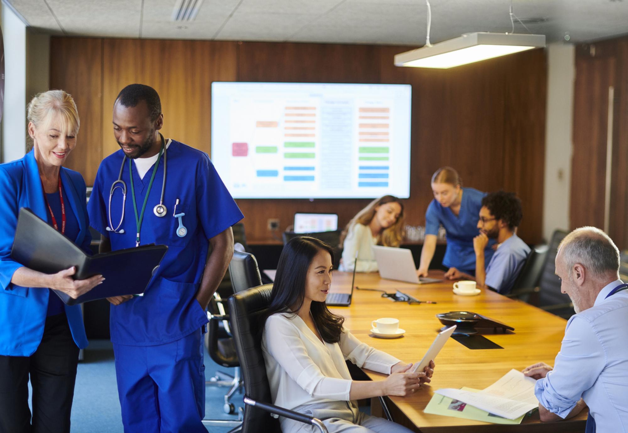 NHS meeting depicting equality, diversity and inclusivity