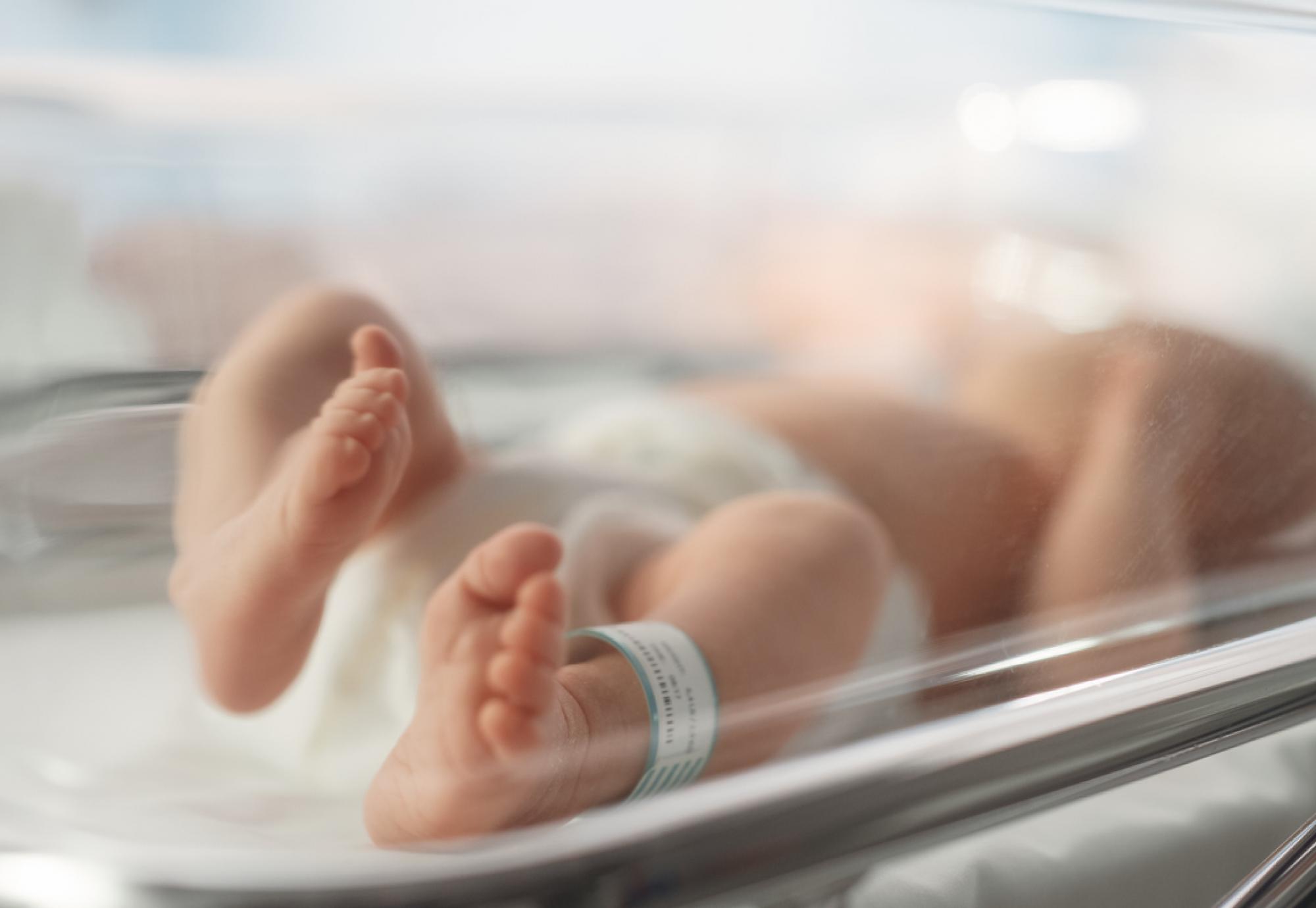 Small baby in a hospital