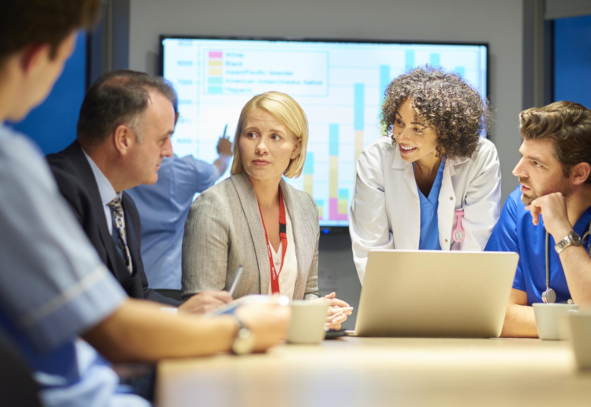 Team of health professional in a meeting