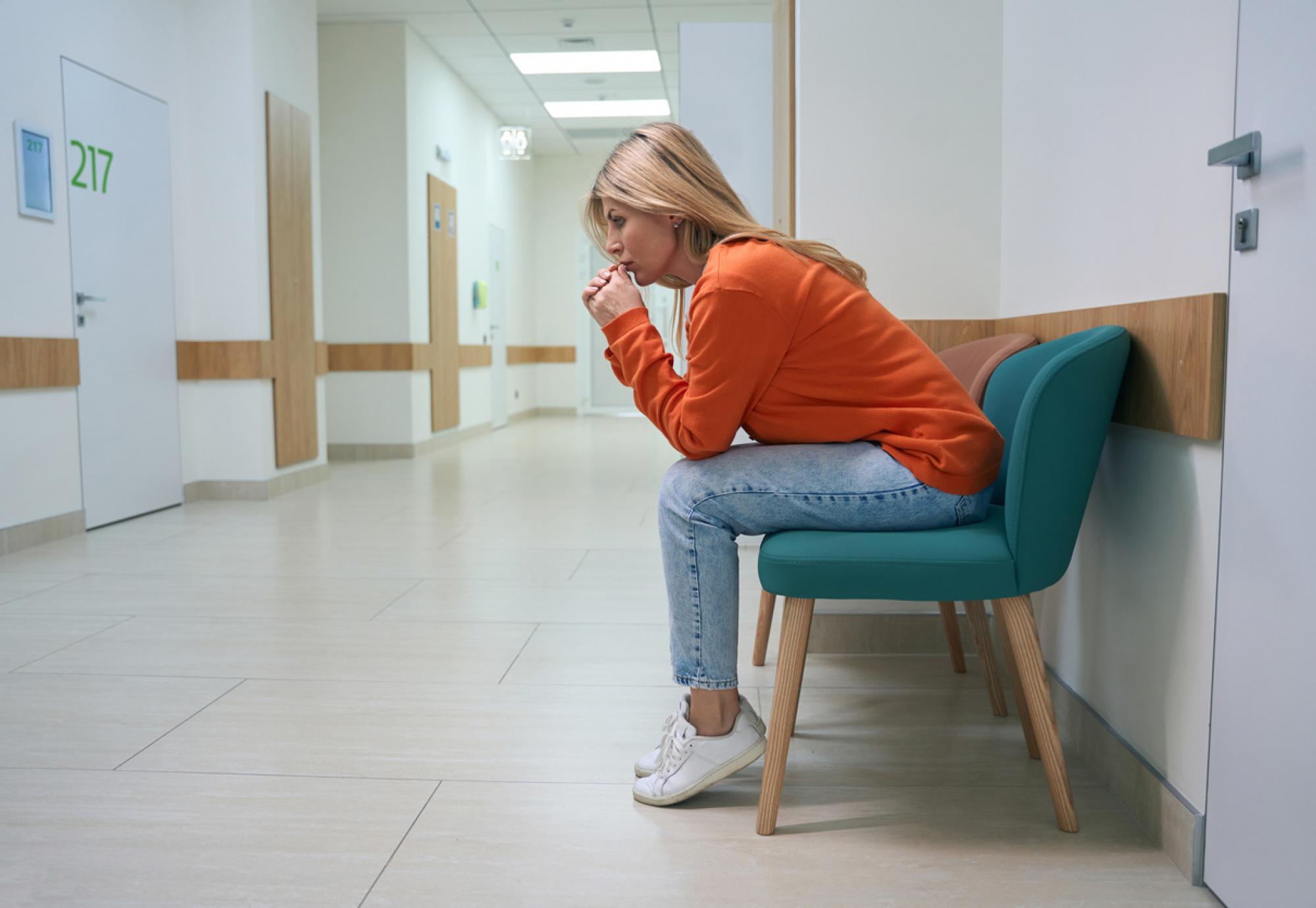 Hospital waiting room showing NHS backlog