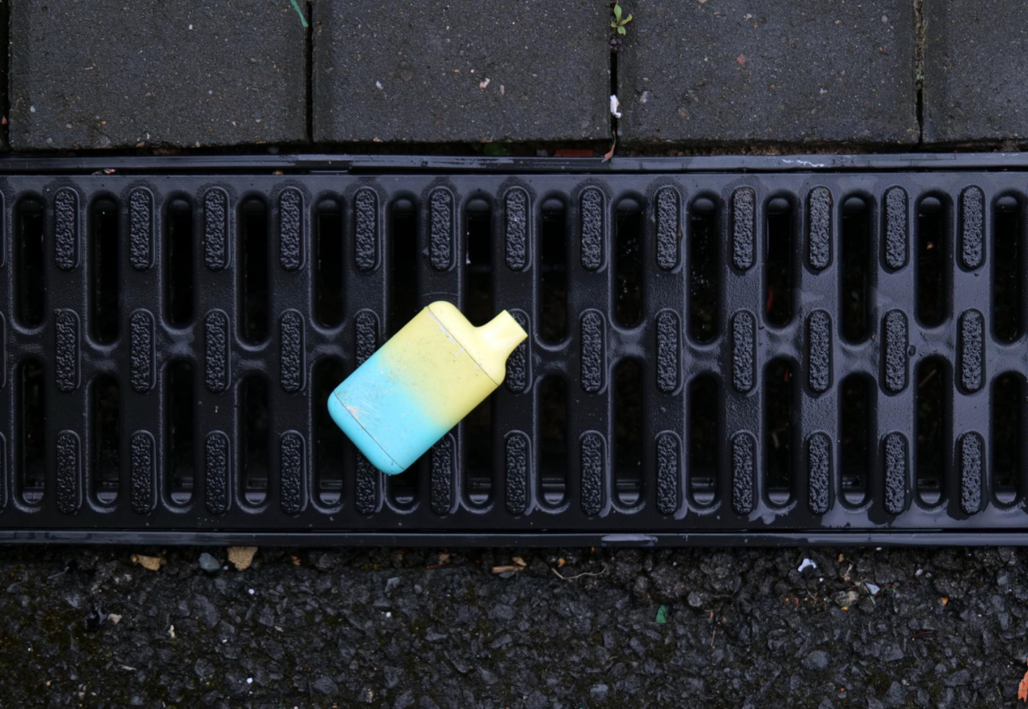 A brightly coloured vape