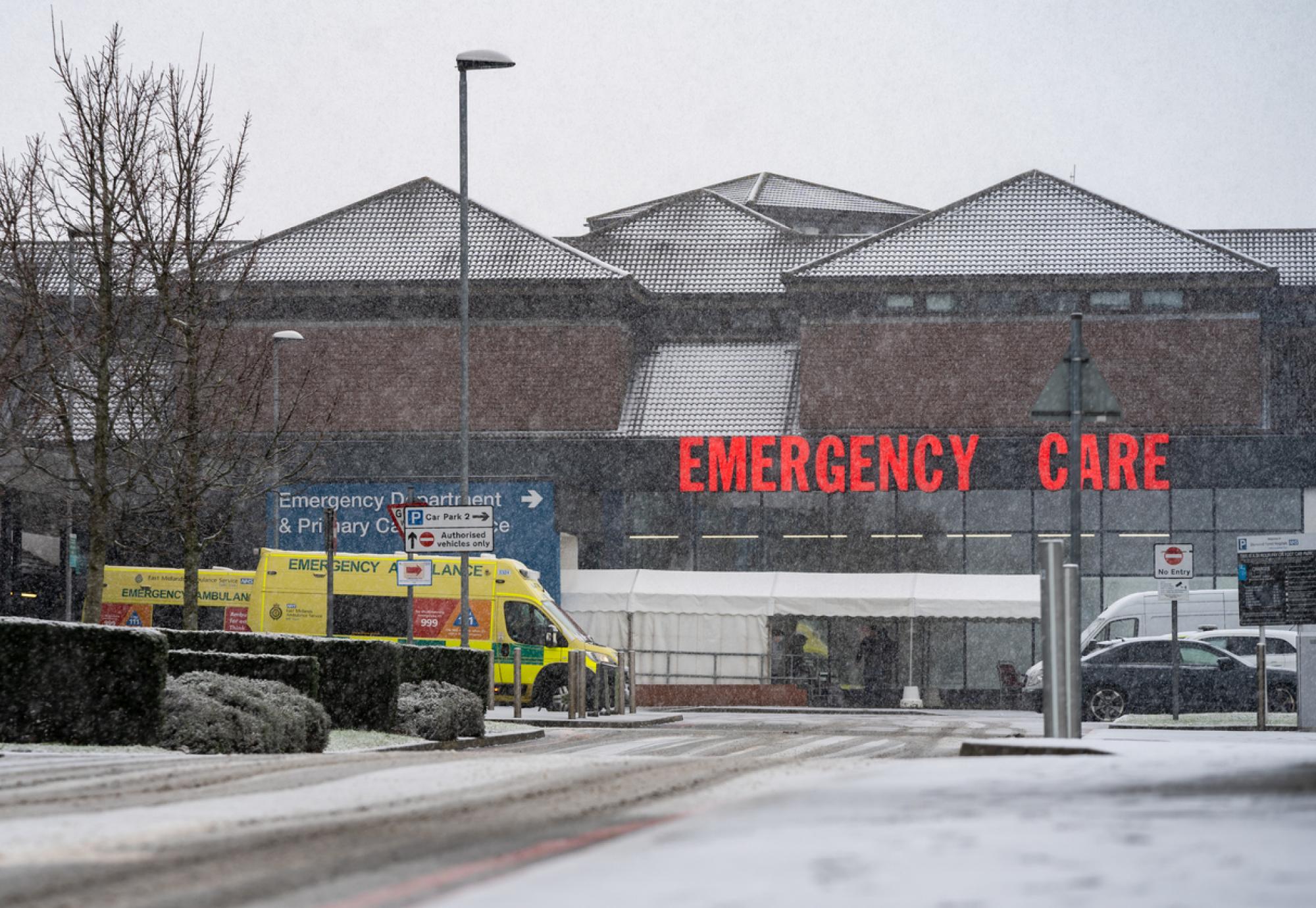 A UK hospital during the winter