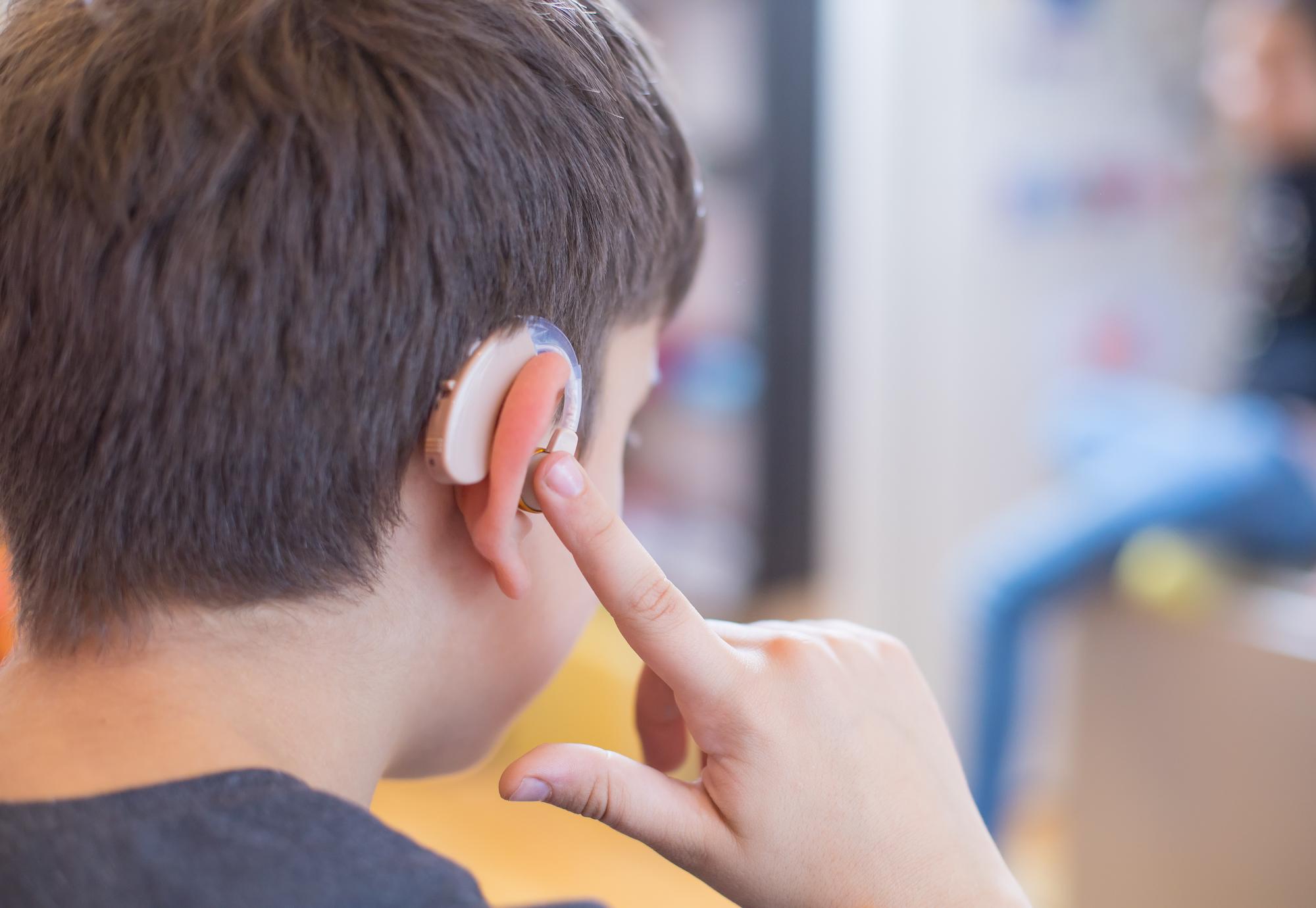 A child with hearing loss