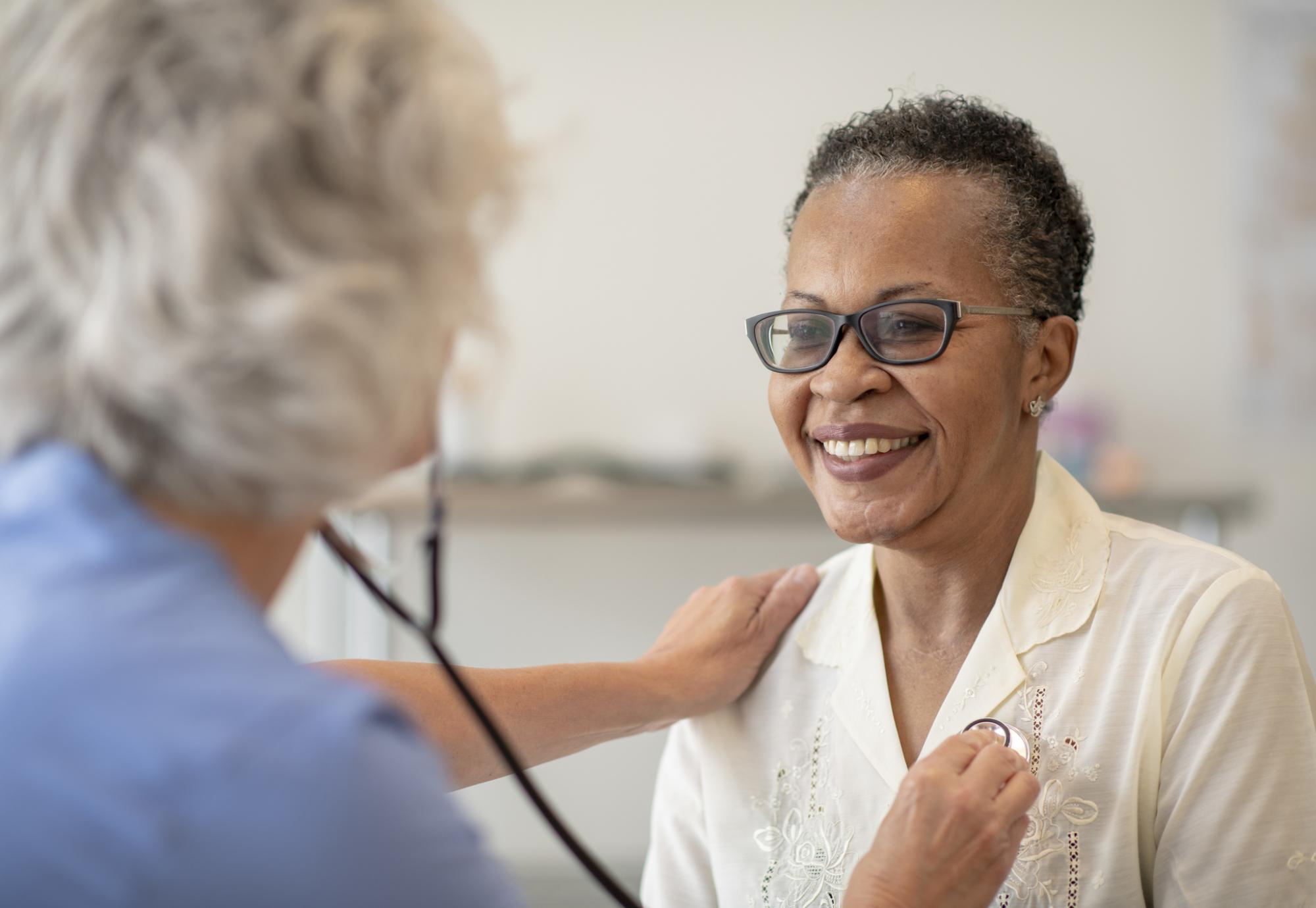 Woman having her heart checked