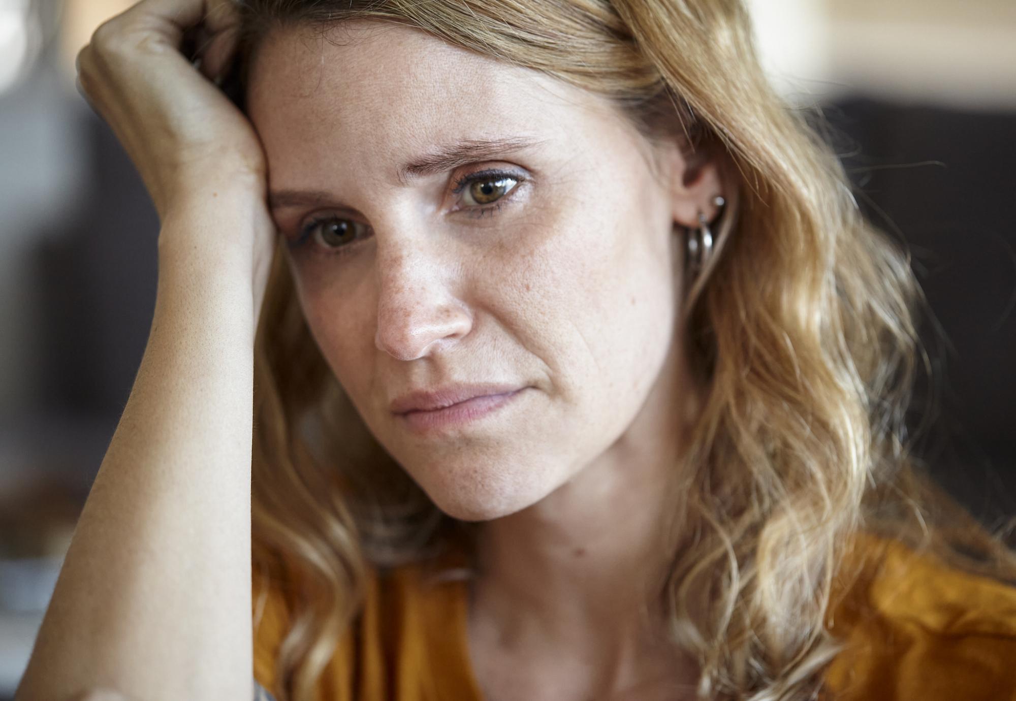 Close up of depressed woman