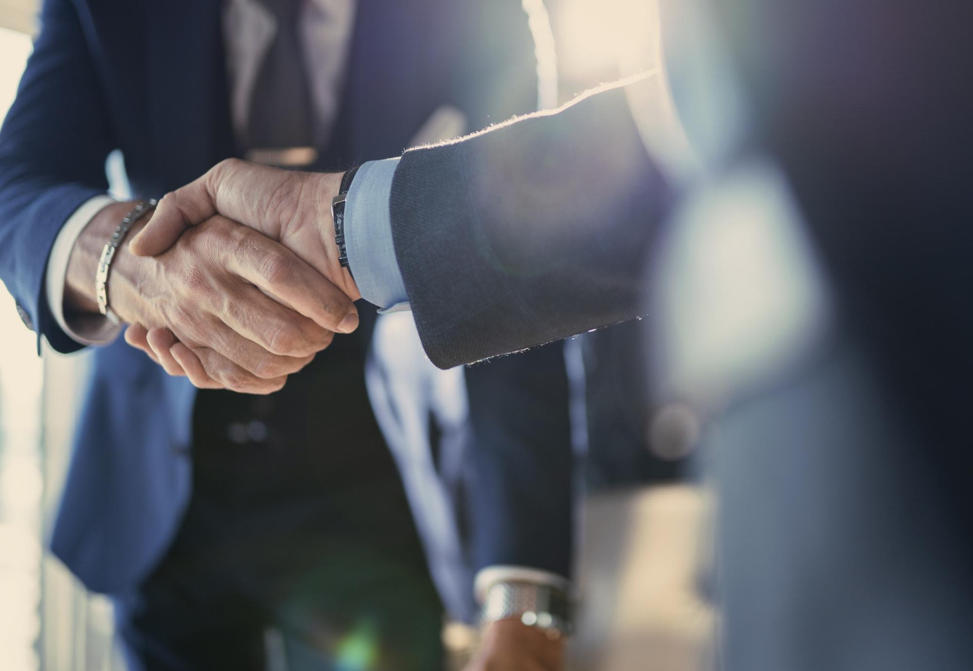 Two men shaking hands