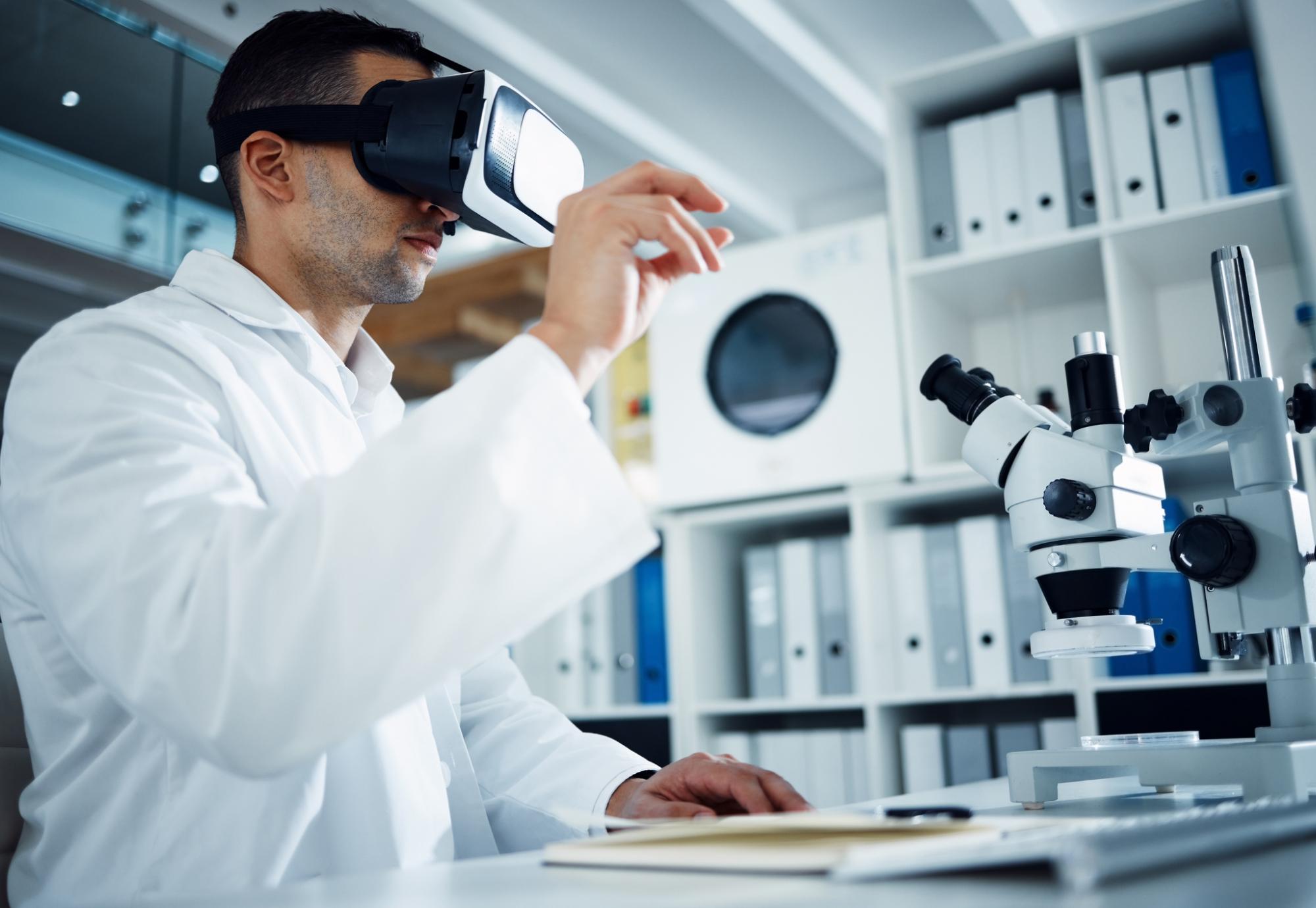 VR headset being used for medical research