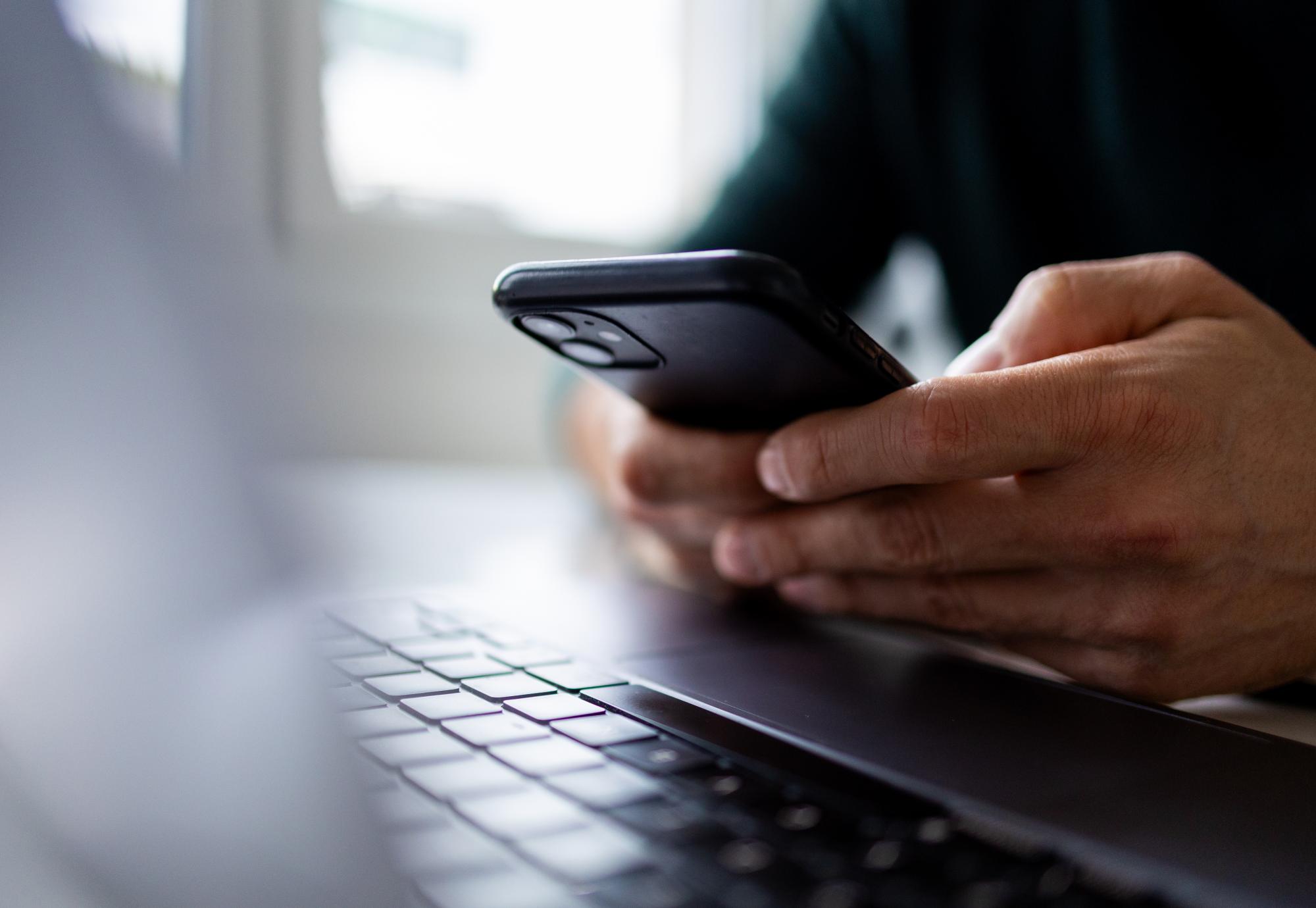 Man using a mobile phone