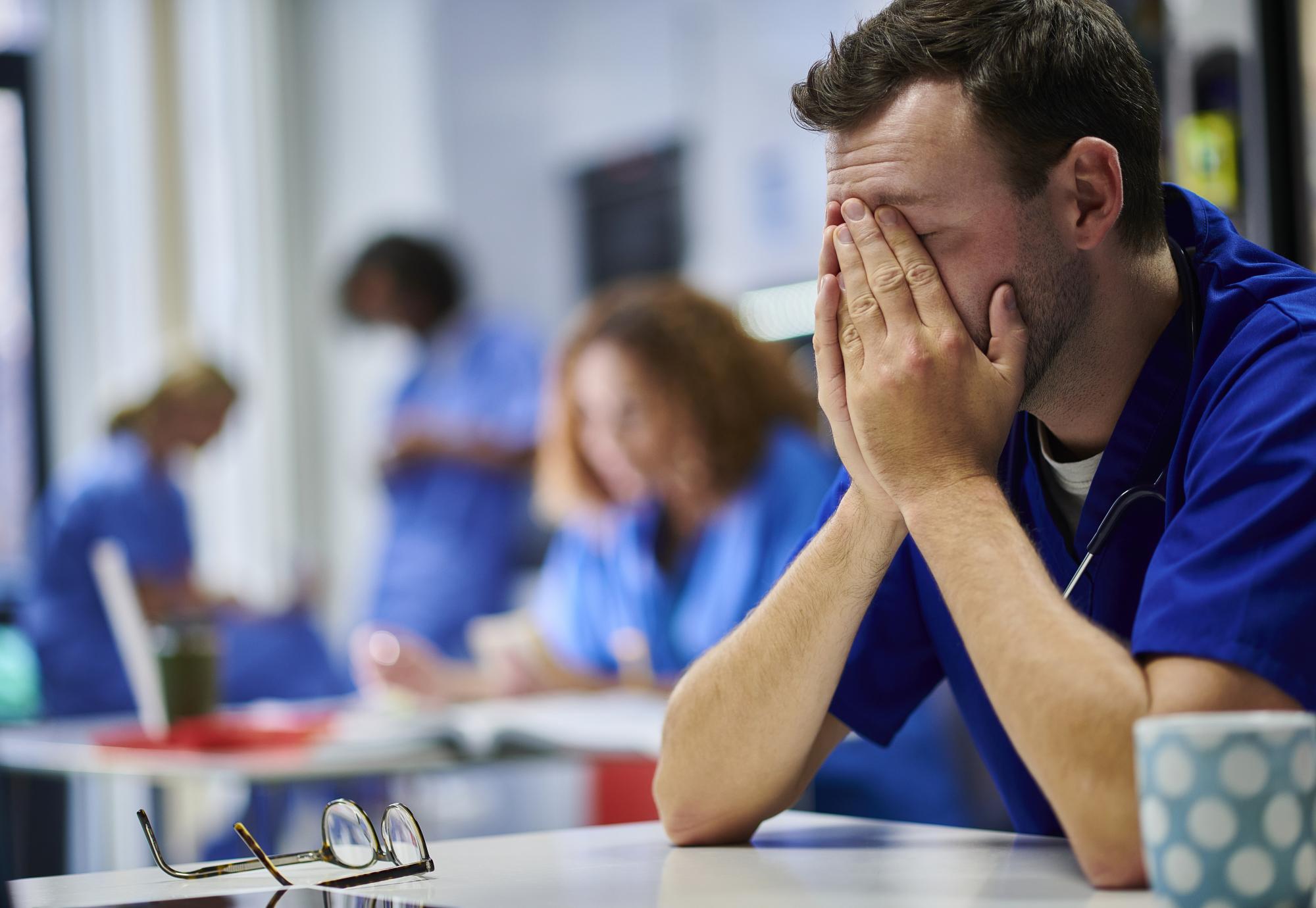 stressed young doctor