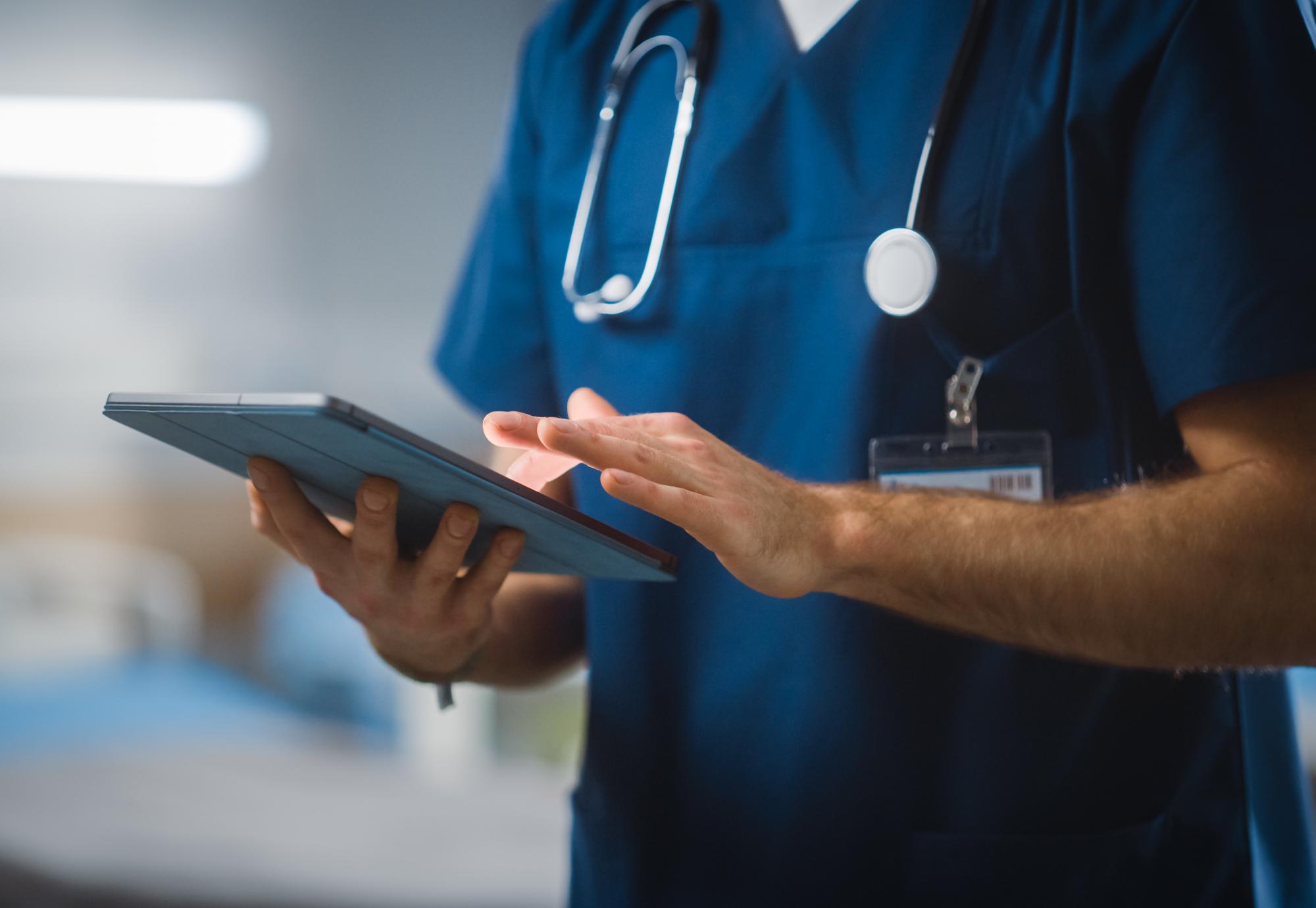 Doctor using a tablet