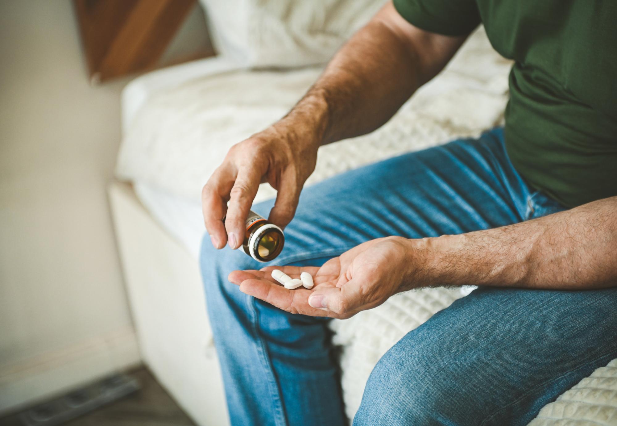 Man taking medication