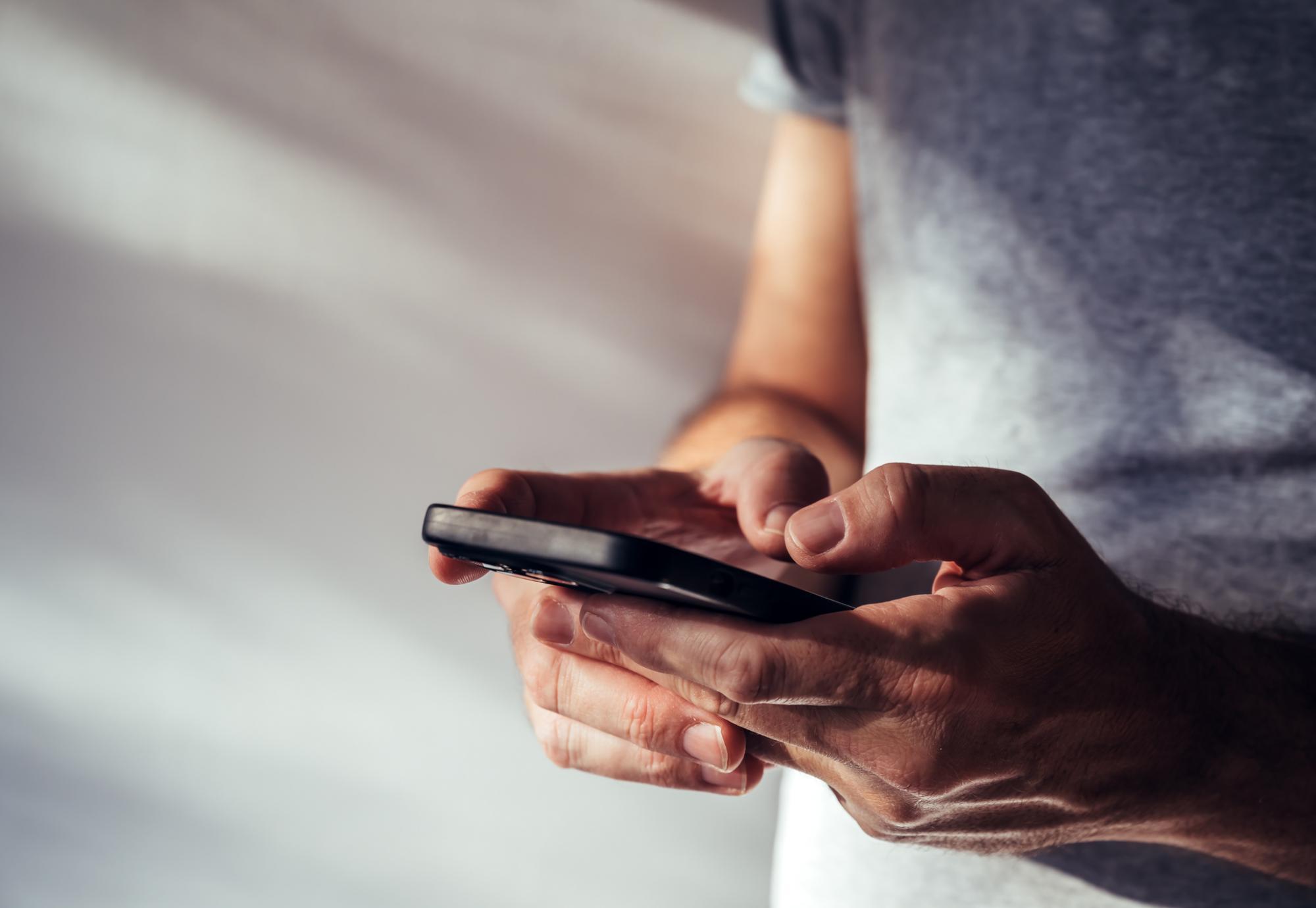 Man using a mobile phone