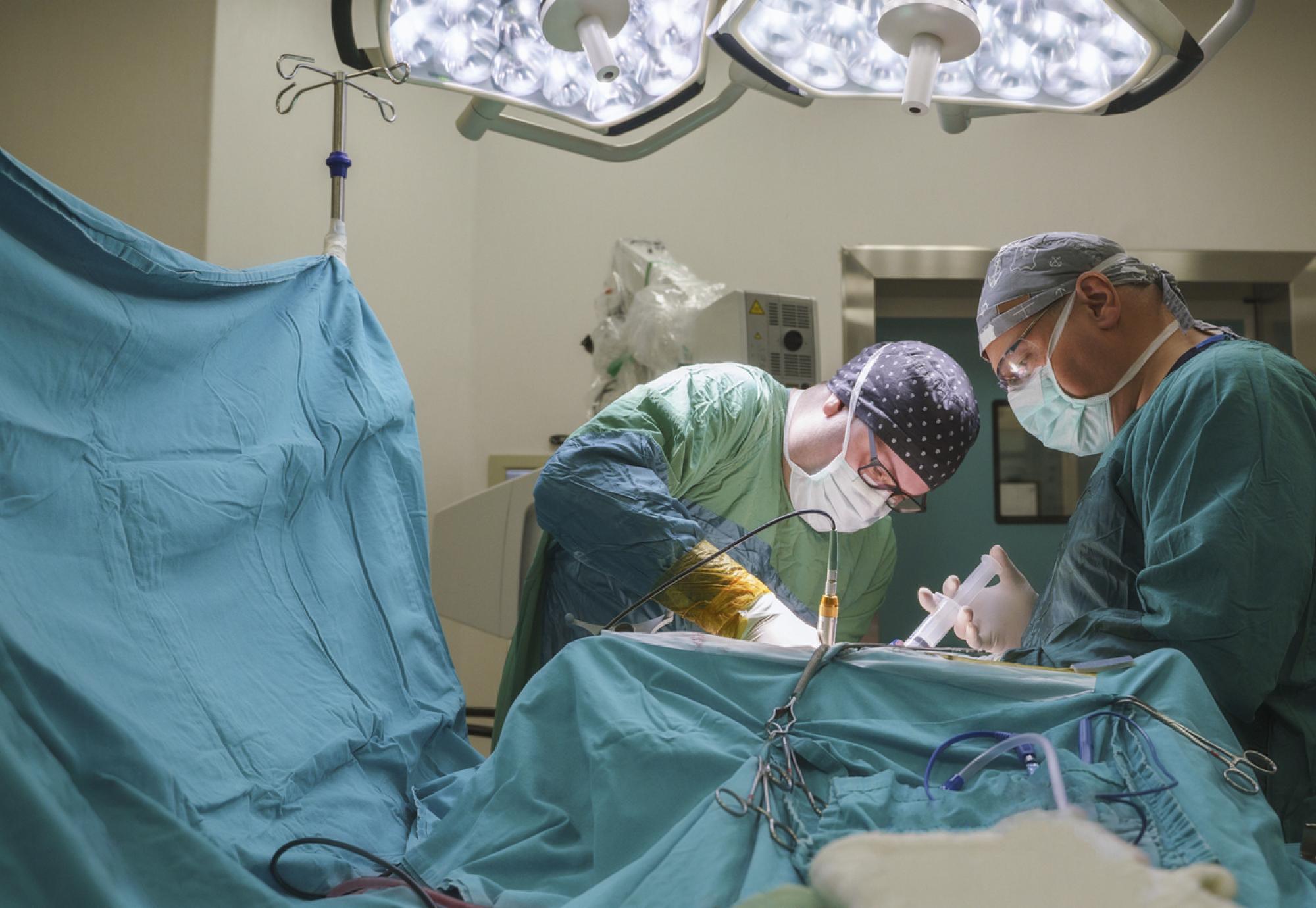 Neurosurgeon team operating