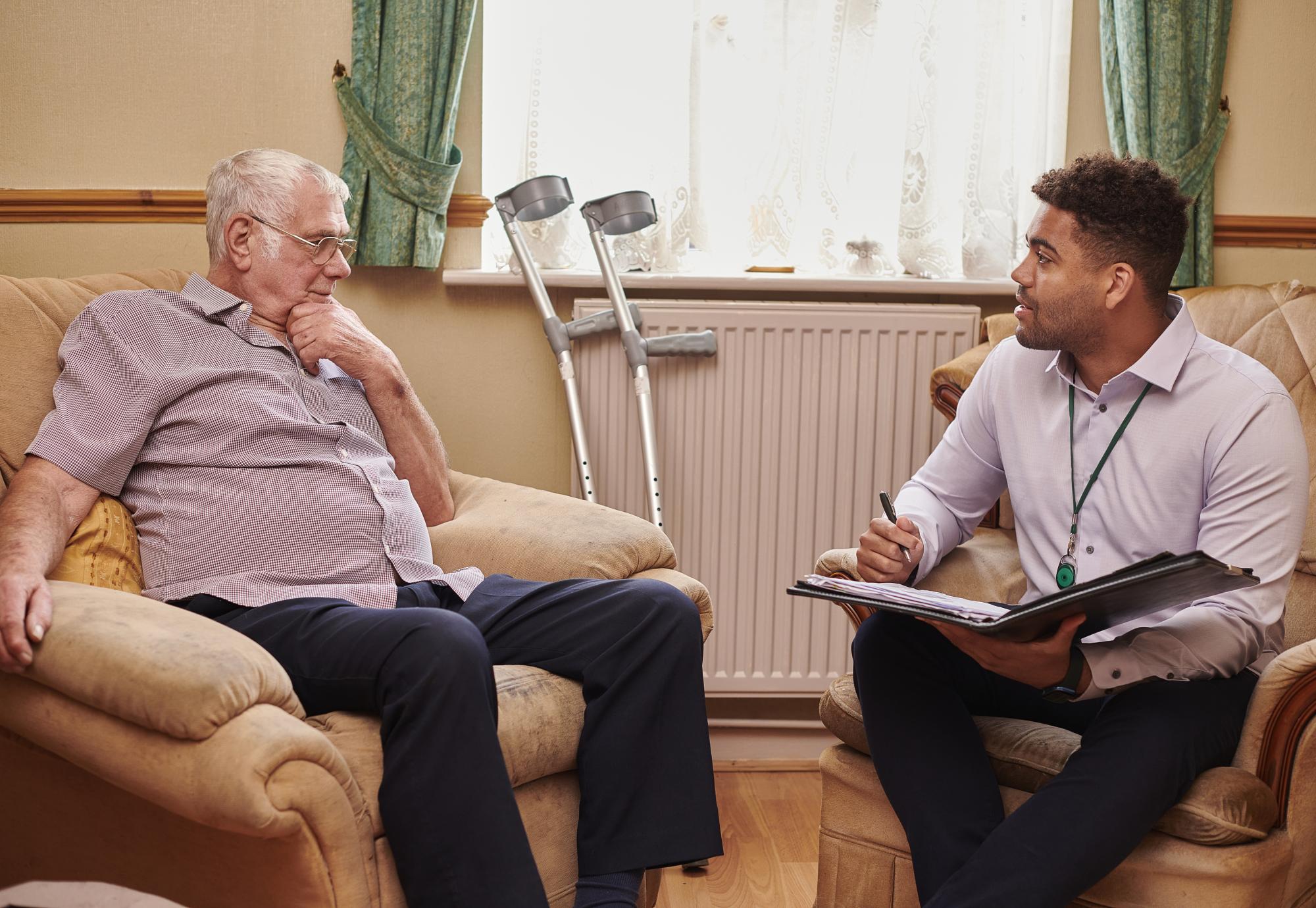 Older man with dementia at home