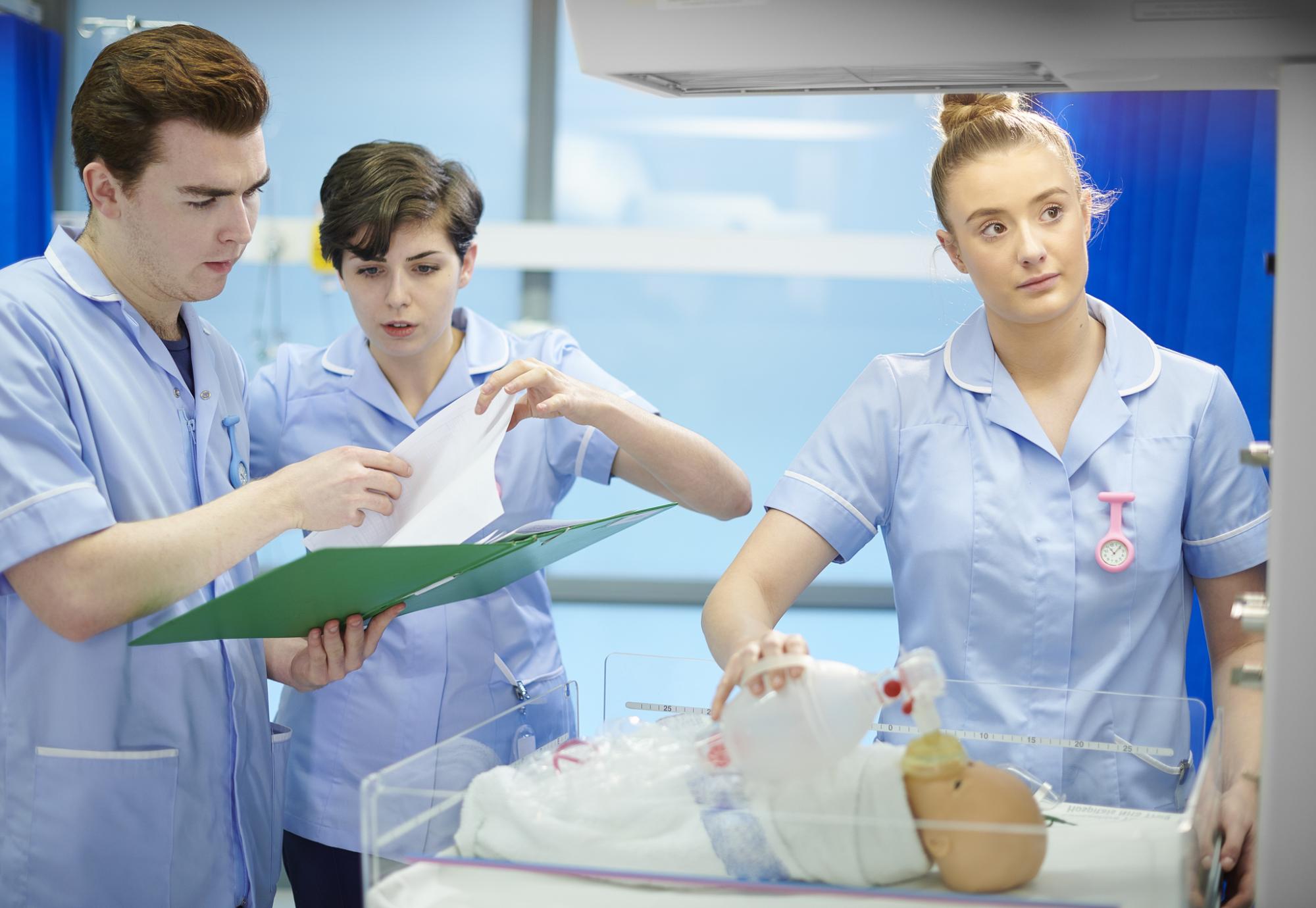 Three student midwives