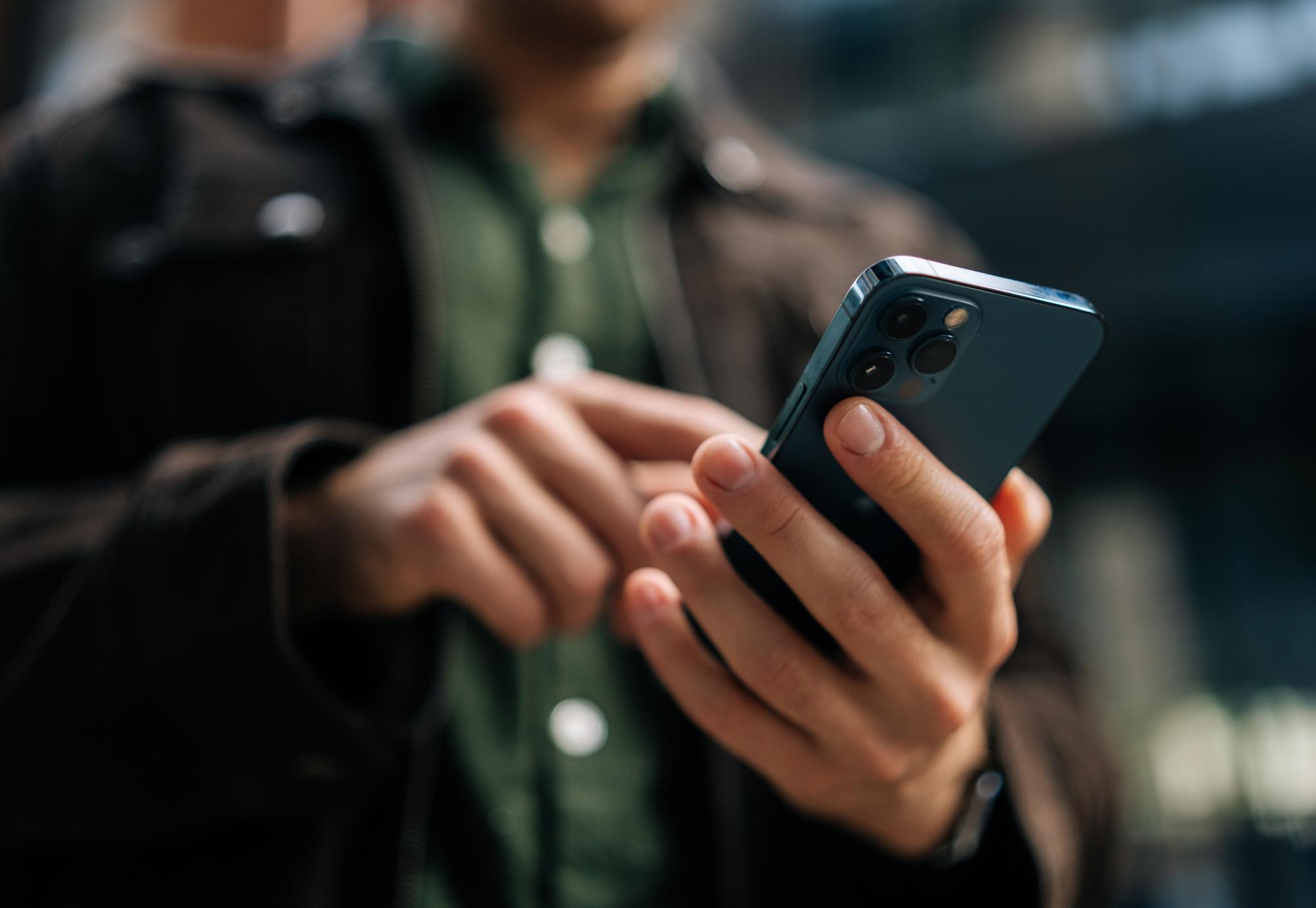 Man using mobile phone