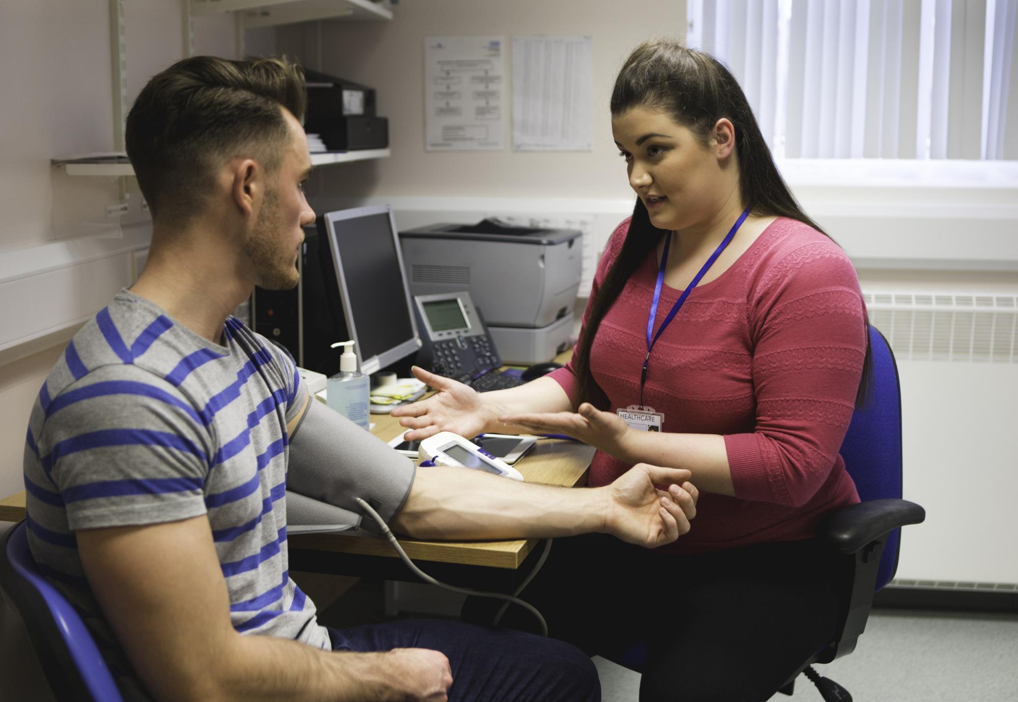 A GP with a patient