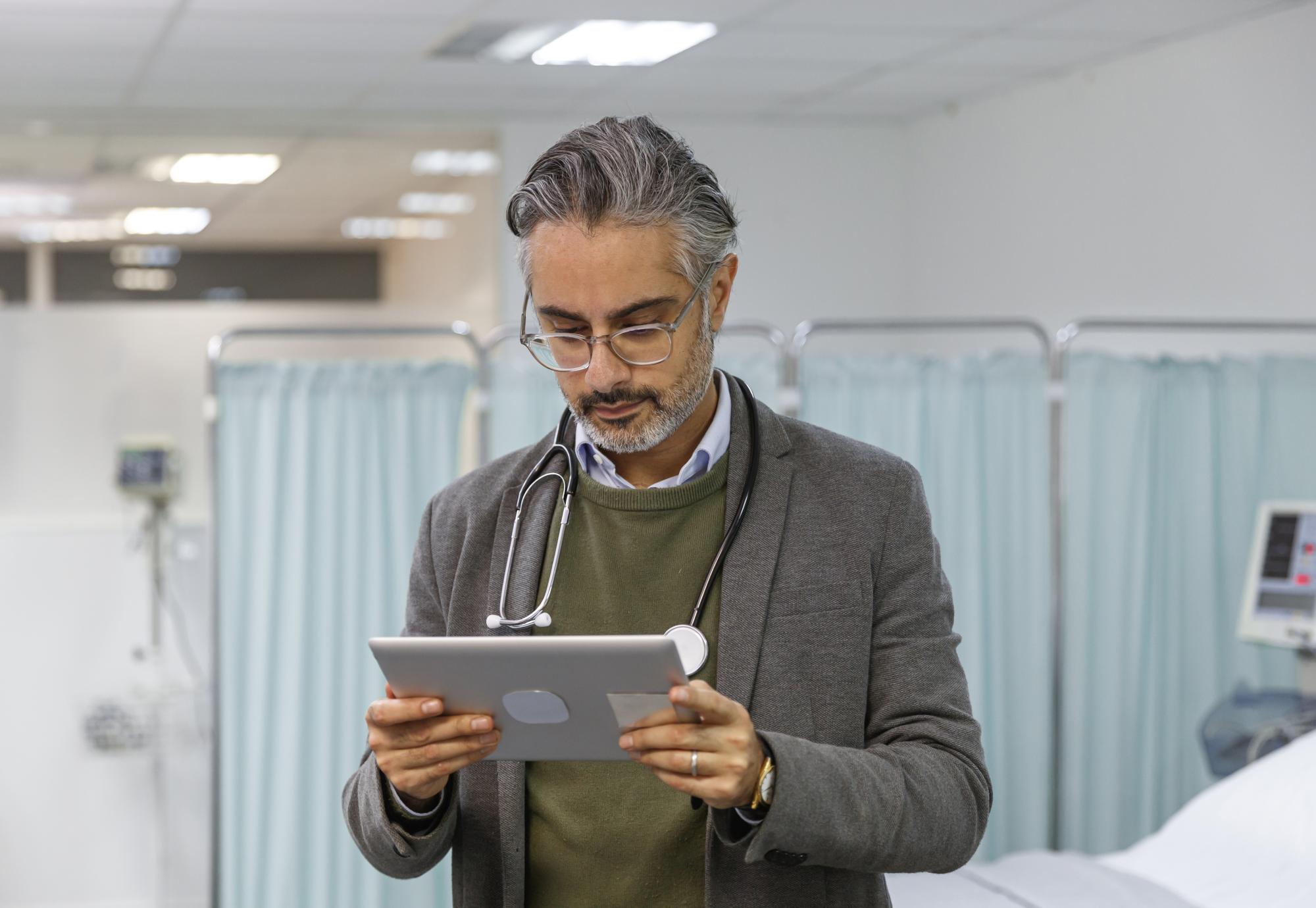 Doctor reviewing patient medical record