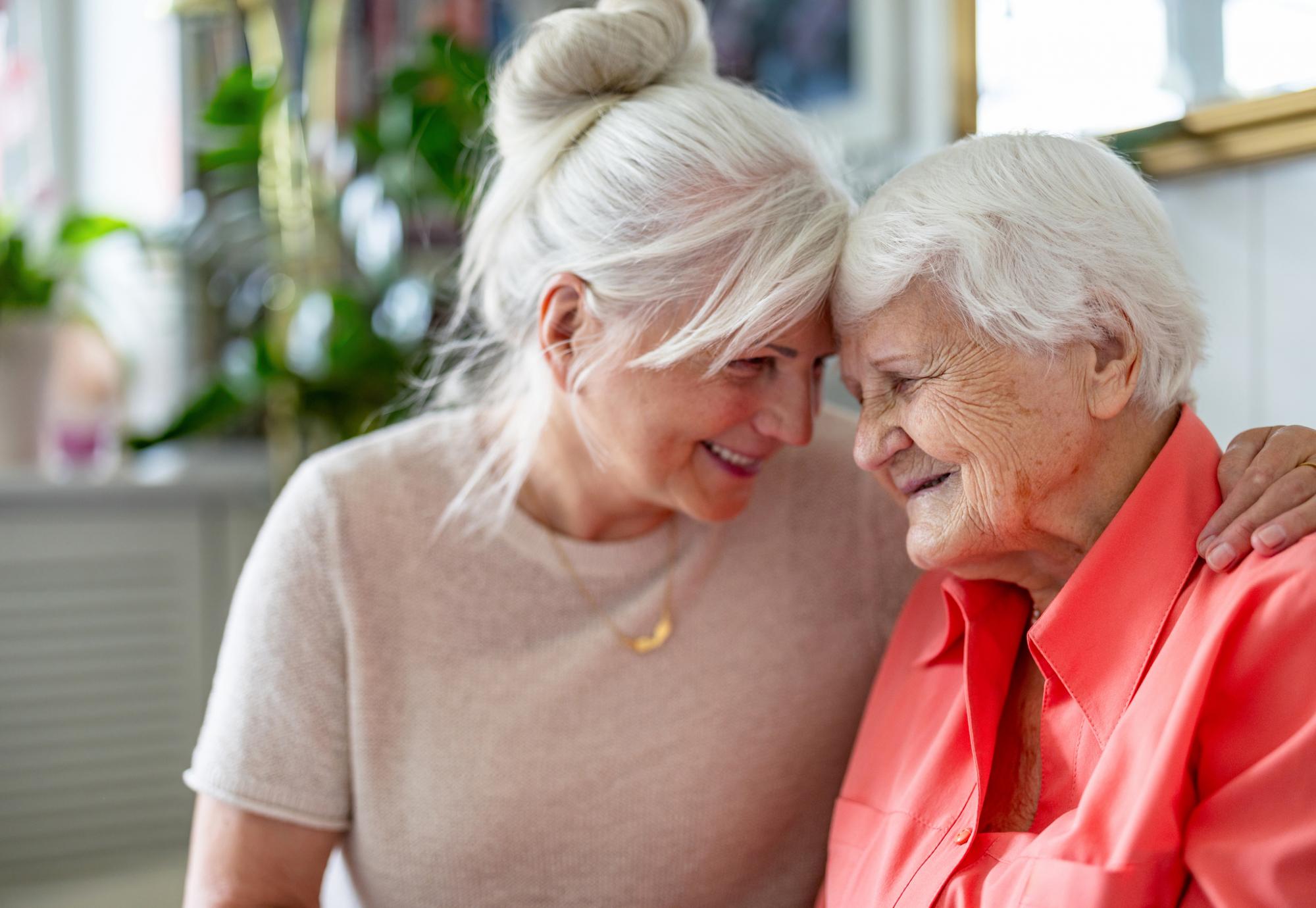 Senior woman with a family member