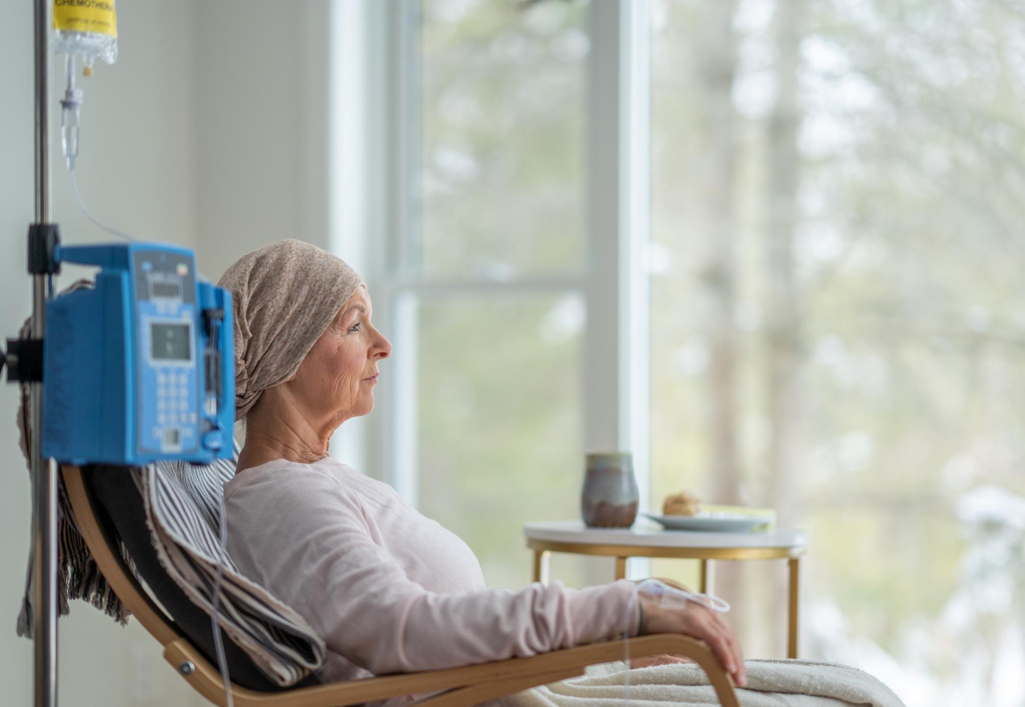 Woman undergoing chemotherapy
