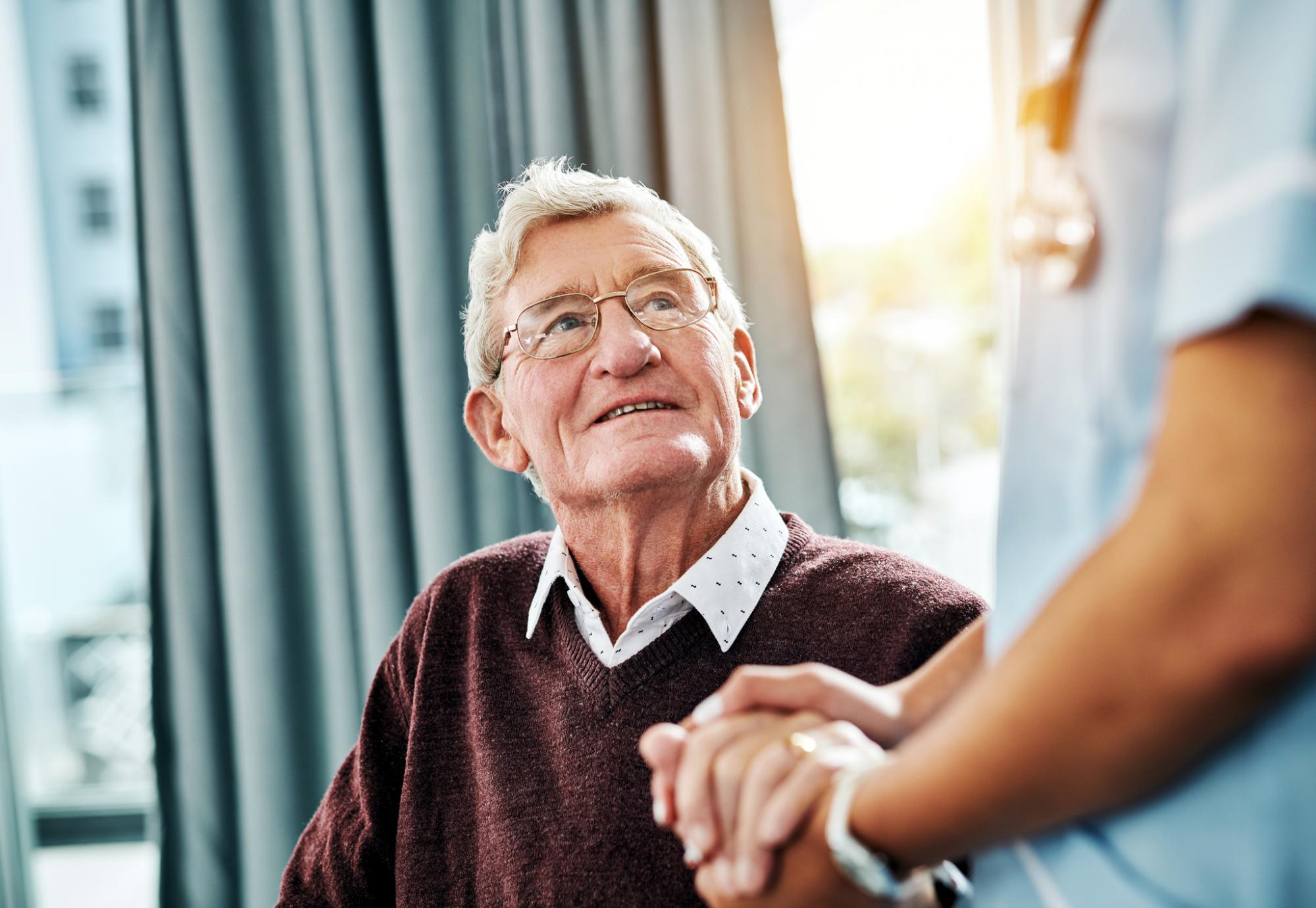 Stroke patient with a nurse