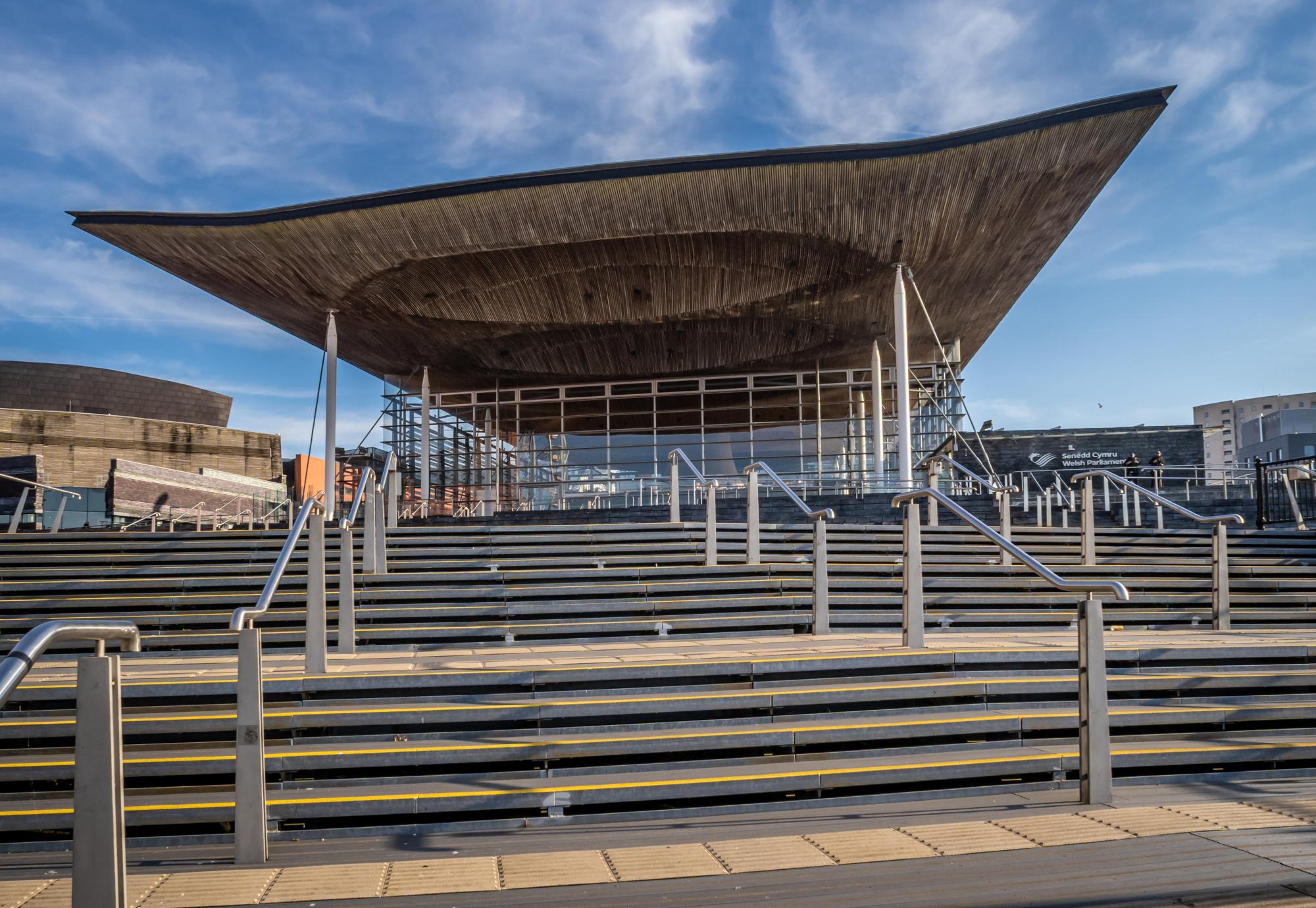 The Senedd building in Cardiff