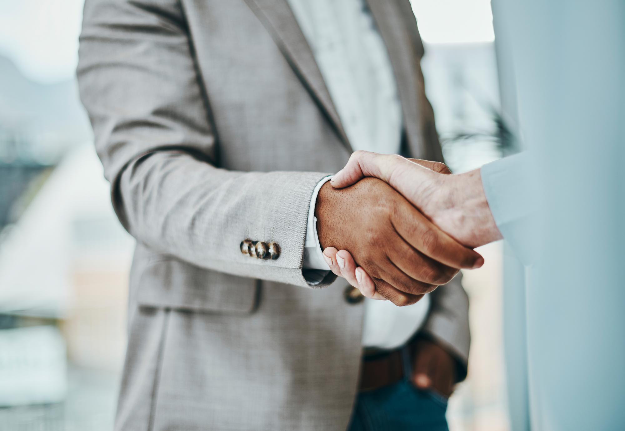 Two men shaking hands