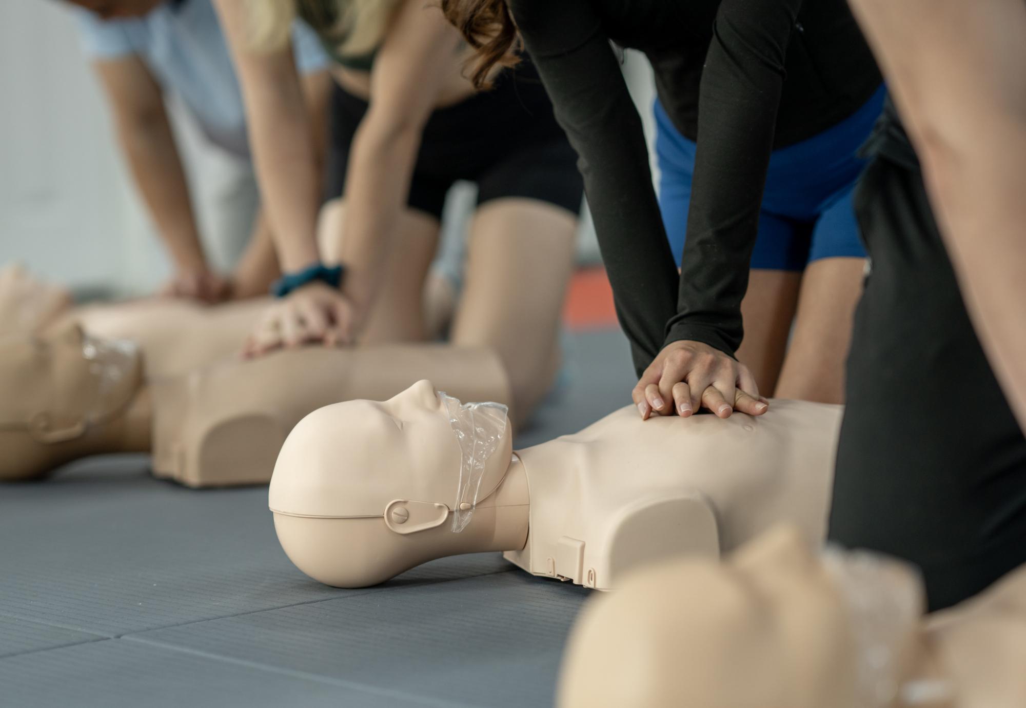 A group doing CPR training