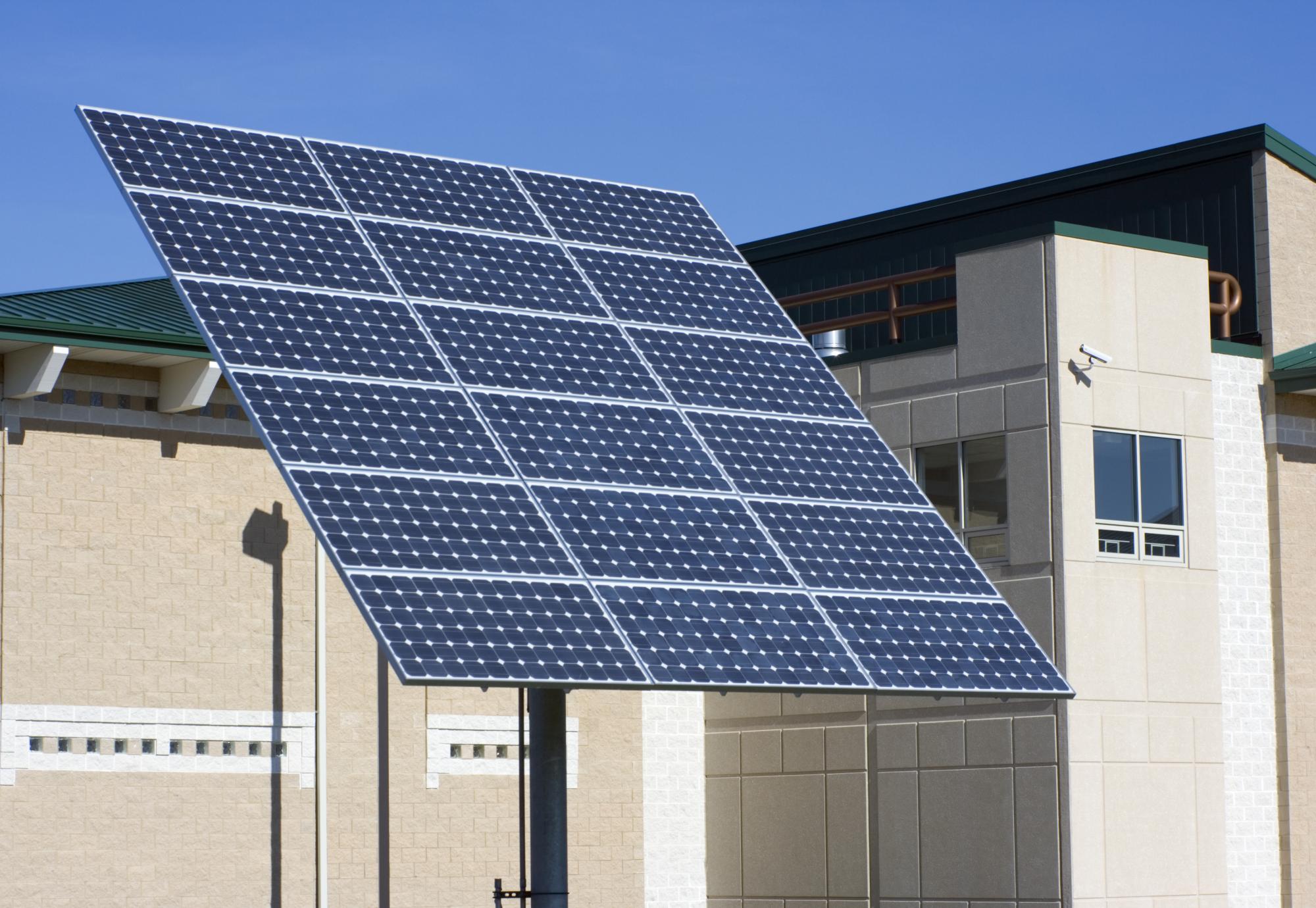 Solar panel outside a hospital