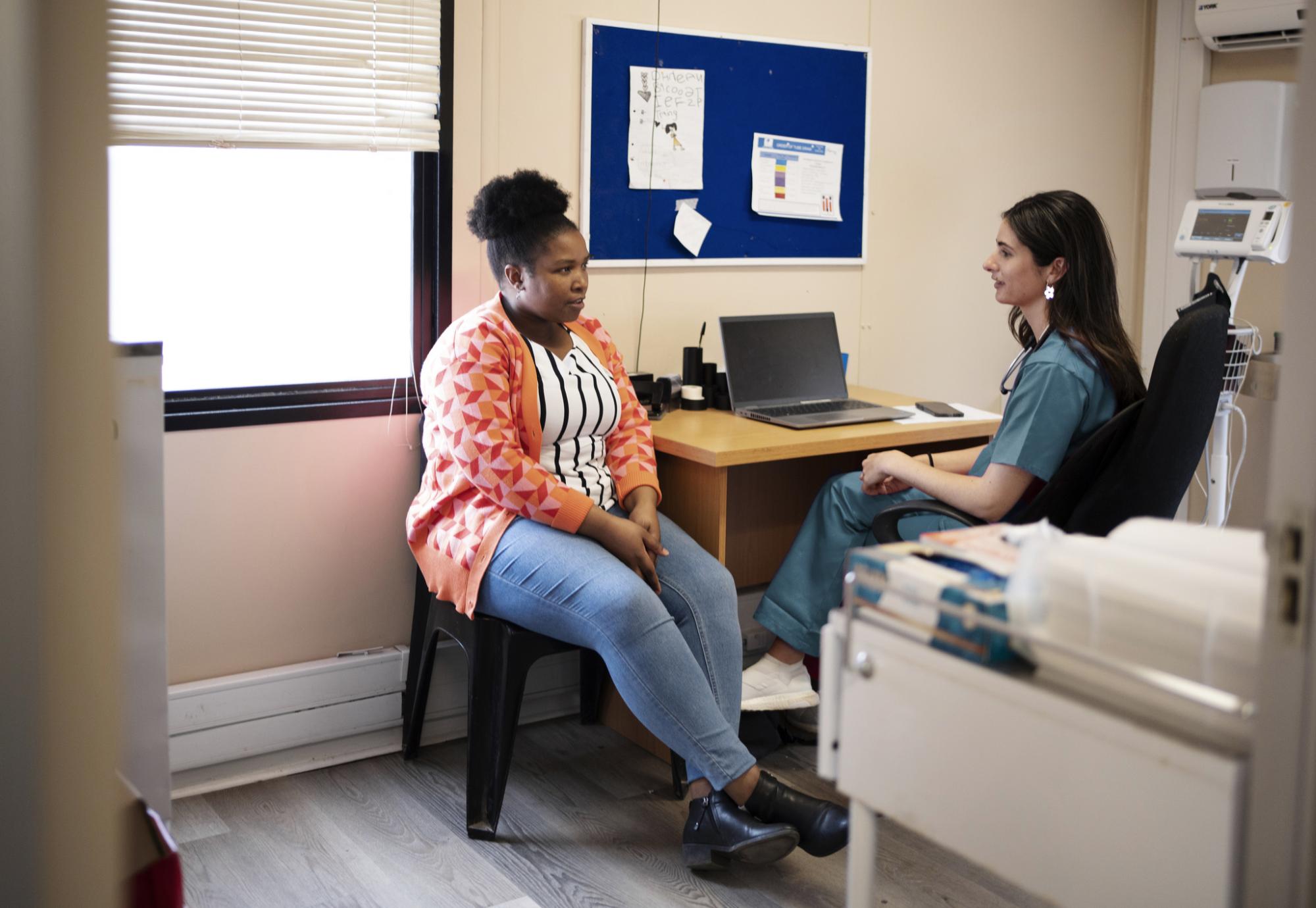 Woman with her doctor