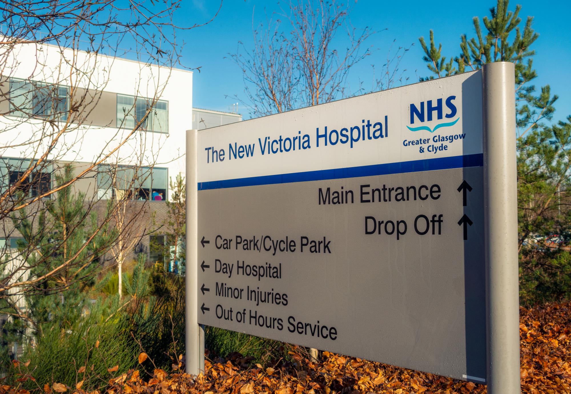 A sign outside a Scottish Hospital