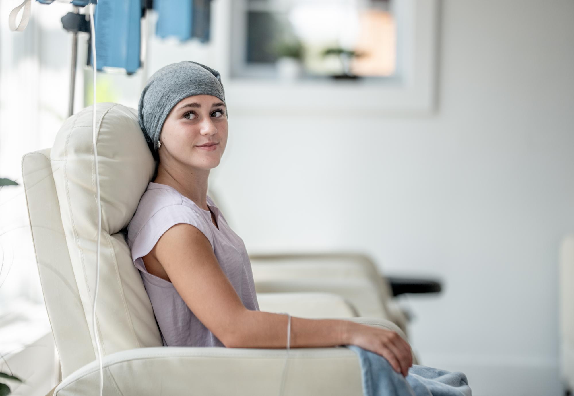 Young woman with cancer