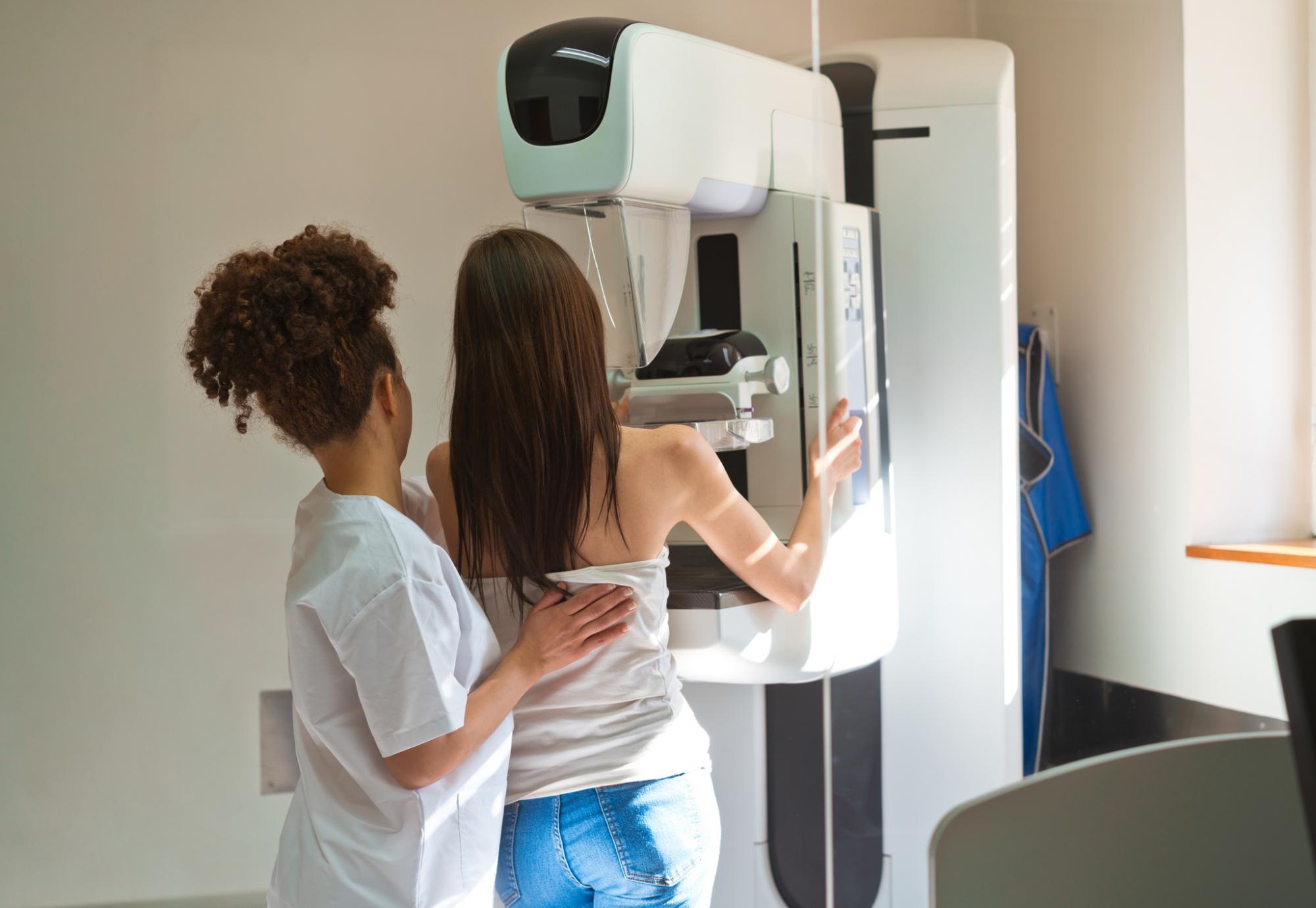 Woman undergoing a mammography