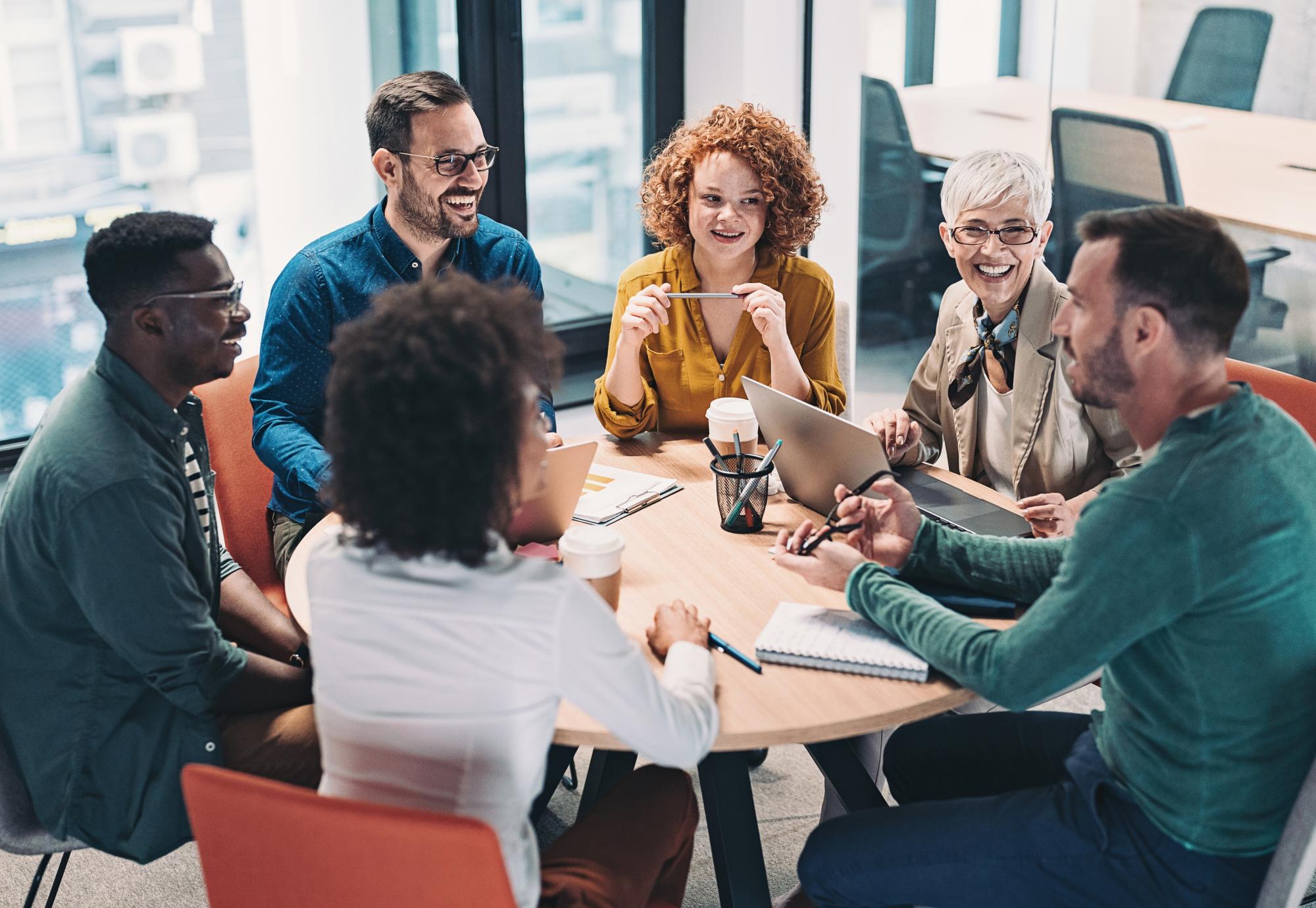 Group of people in discussion