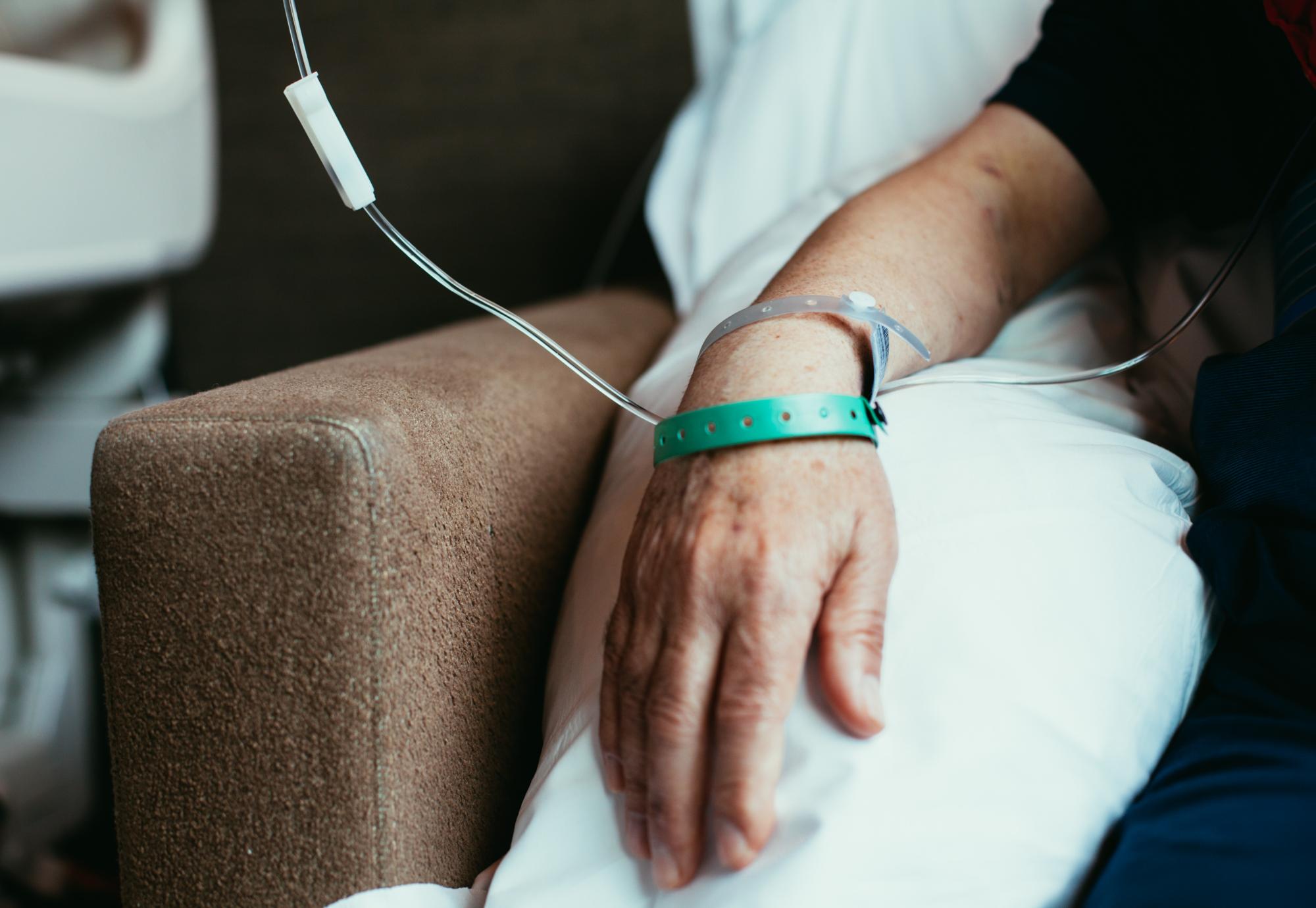 Patient being treated for cancer