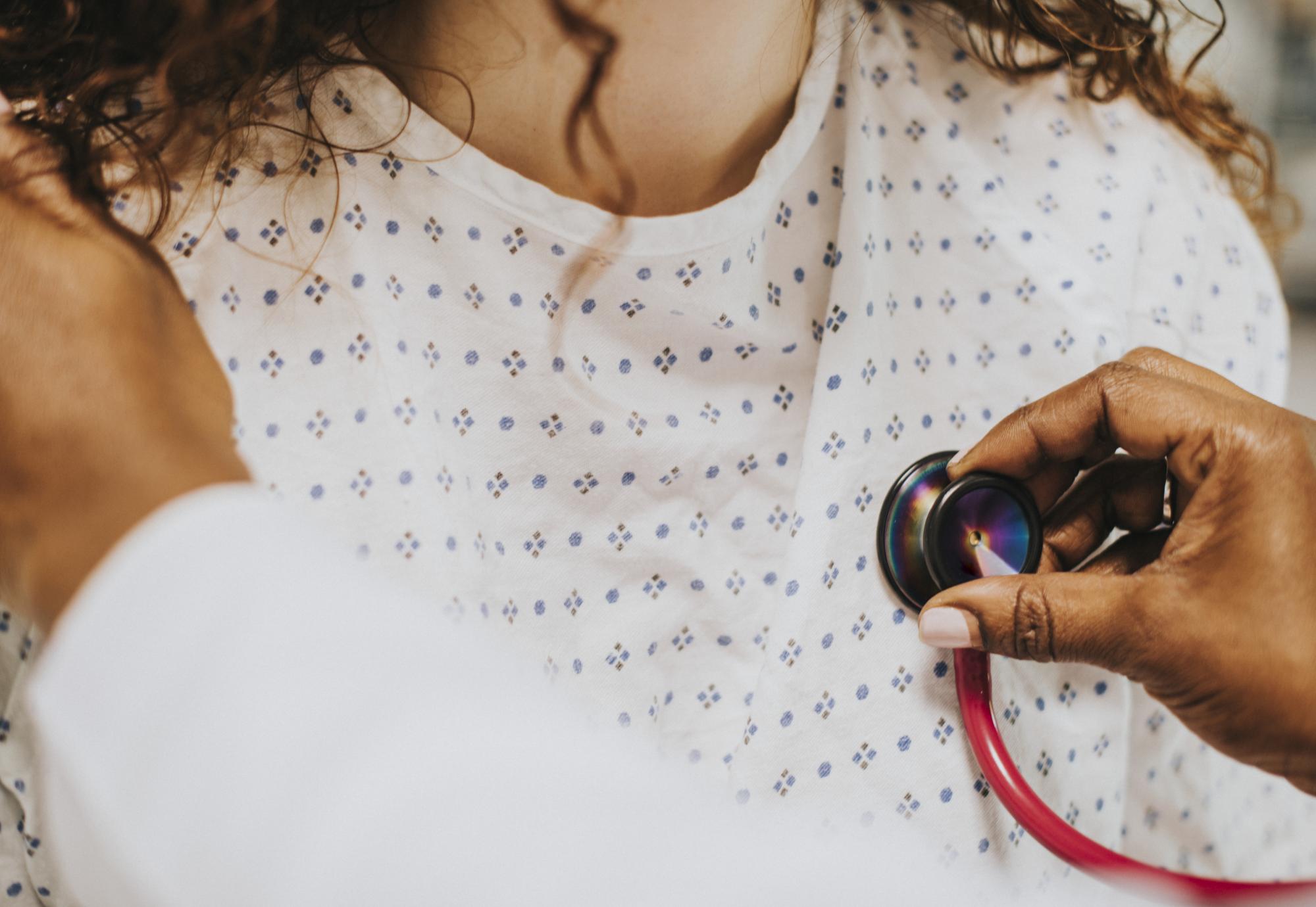 Woman having her heart checked