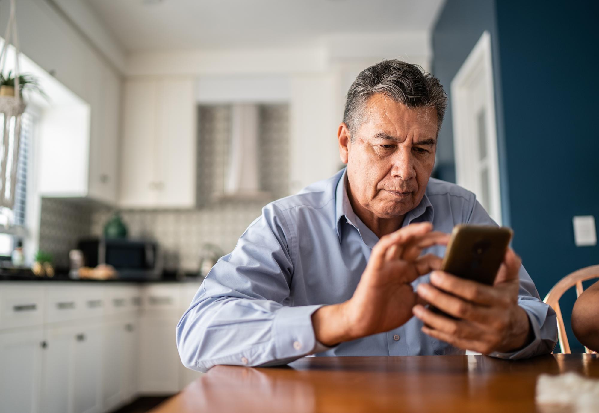 Man using mobile phone