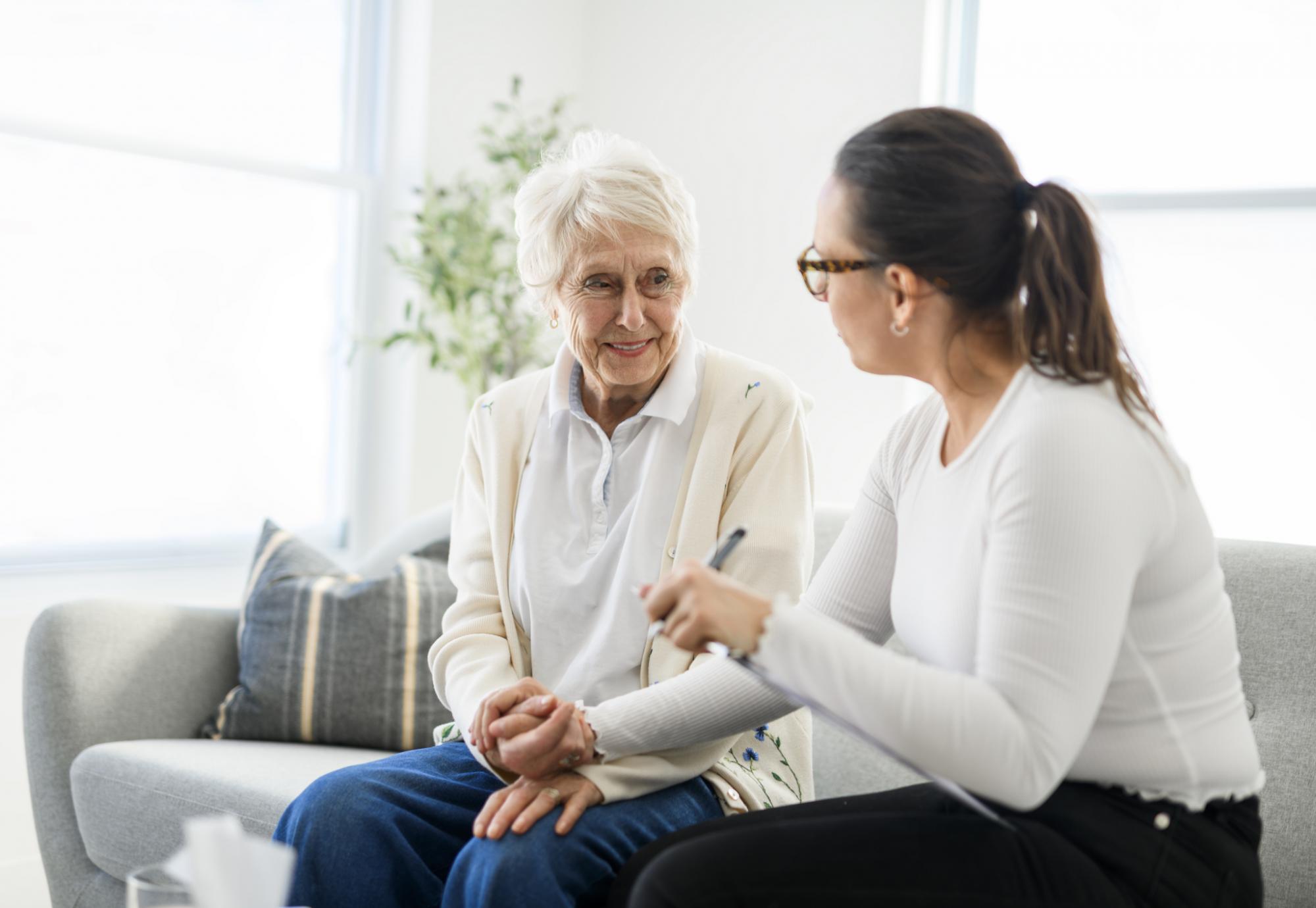 Old woman with younger woman