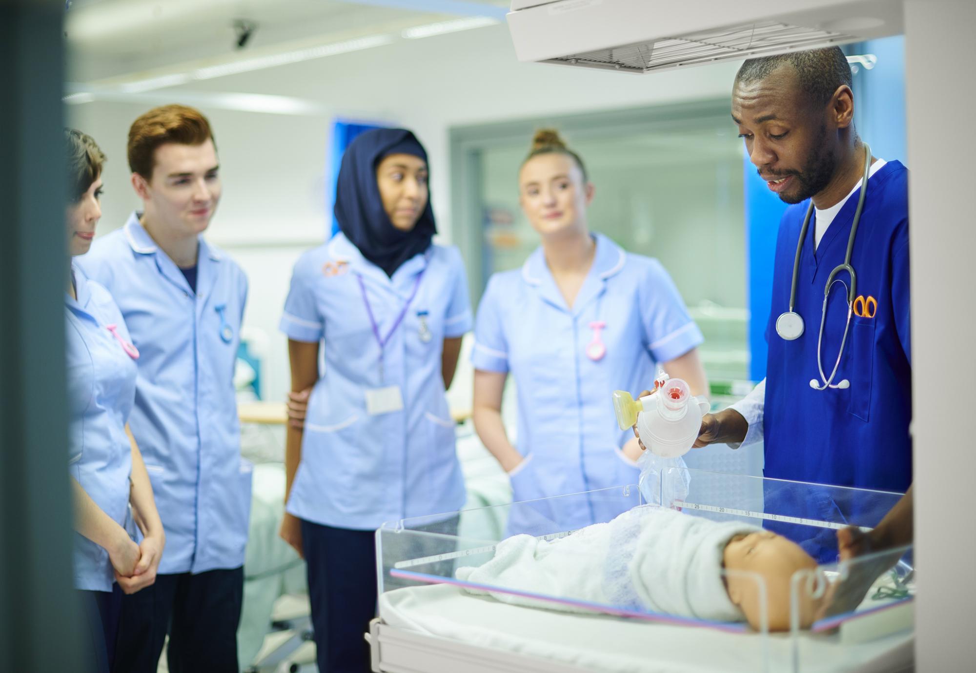 Student midwives in training