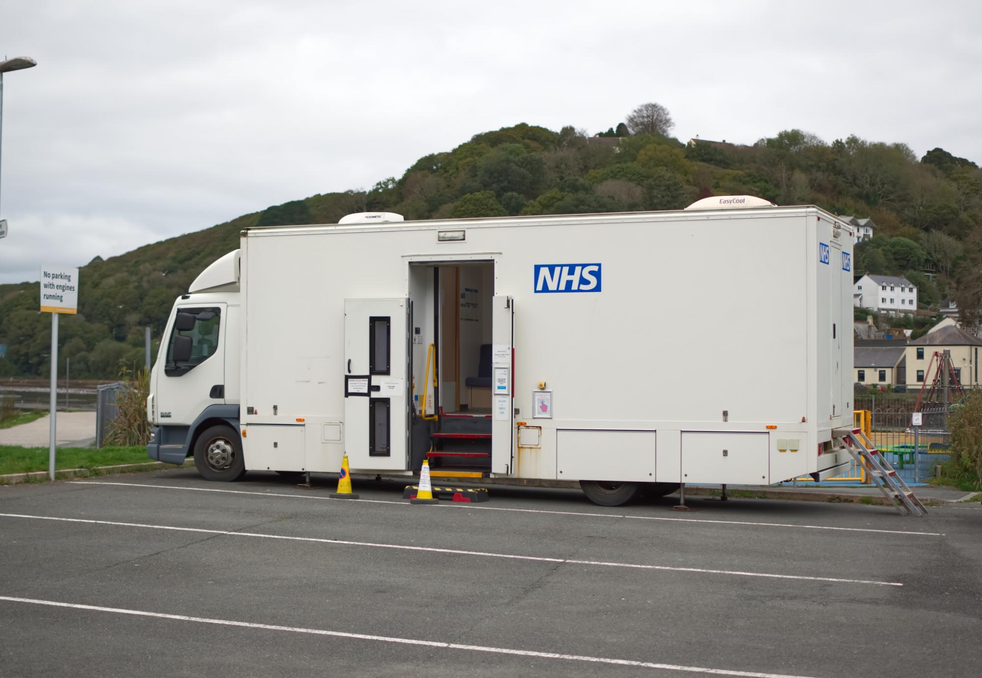 NHS truck in car park