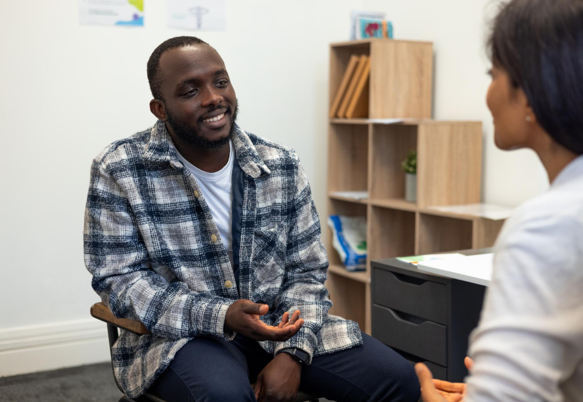 Black man with doctor