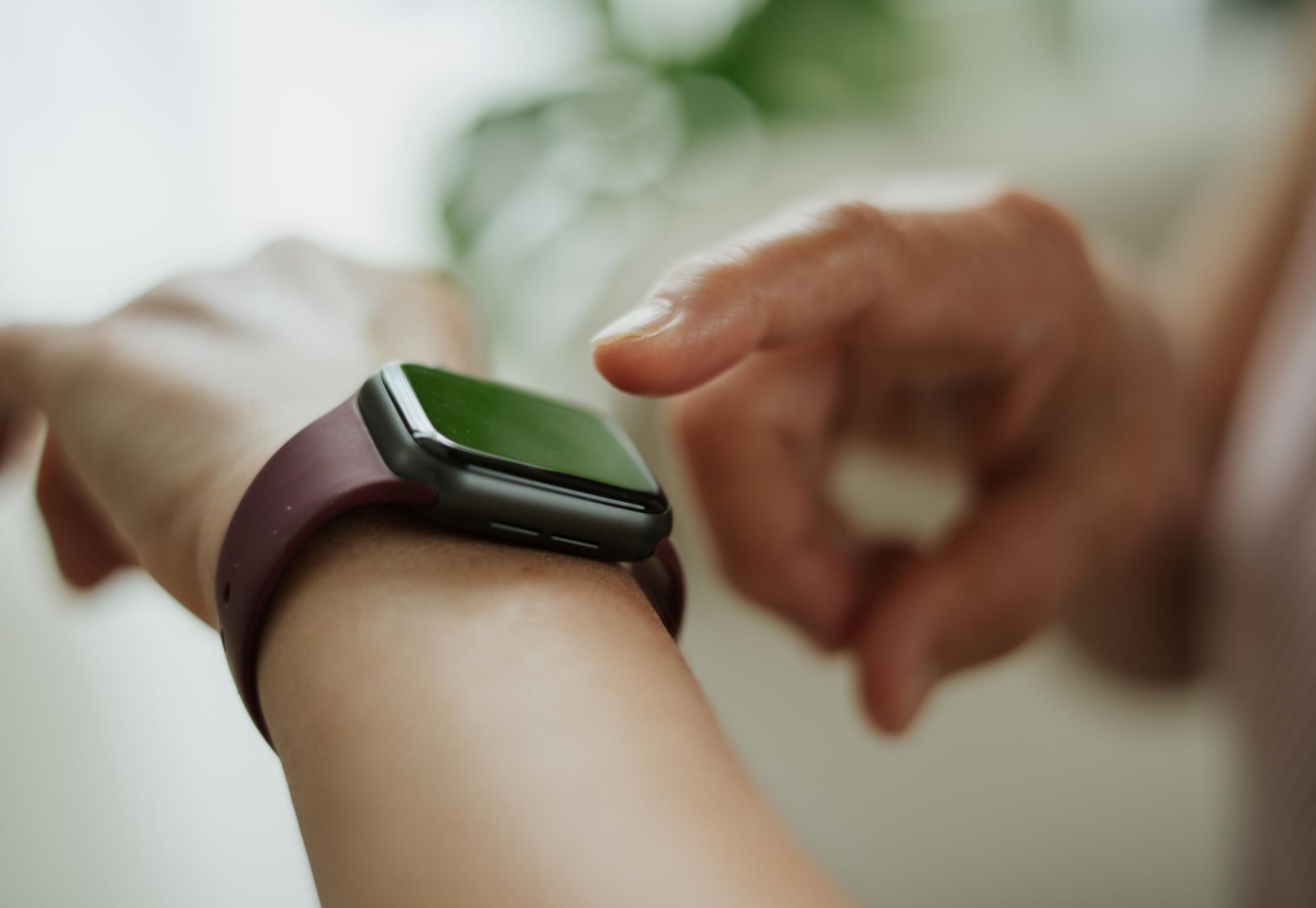 Person using a smart watch