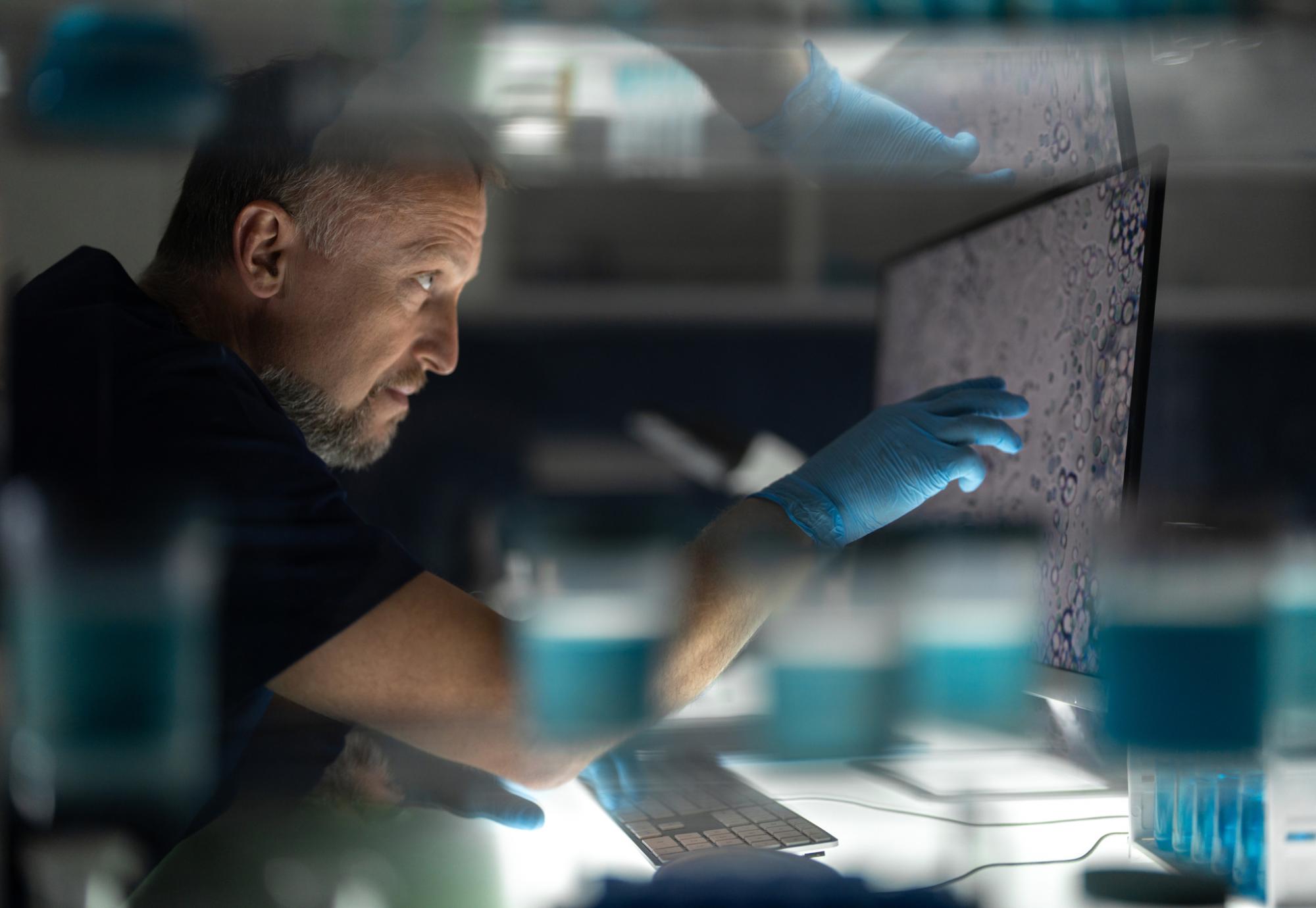 Man conducting a clinical trial